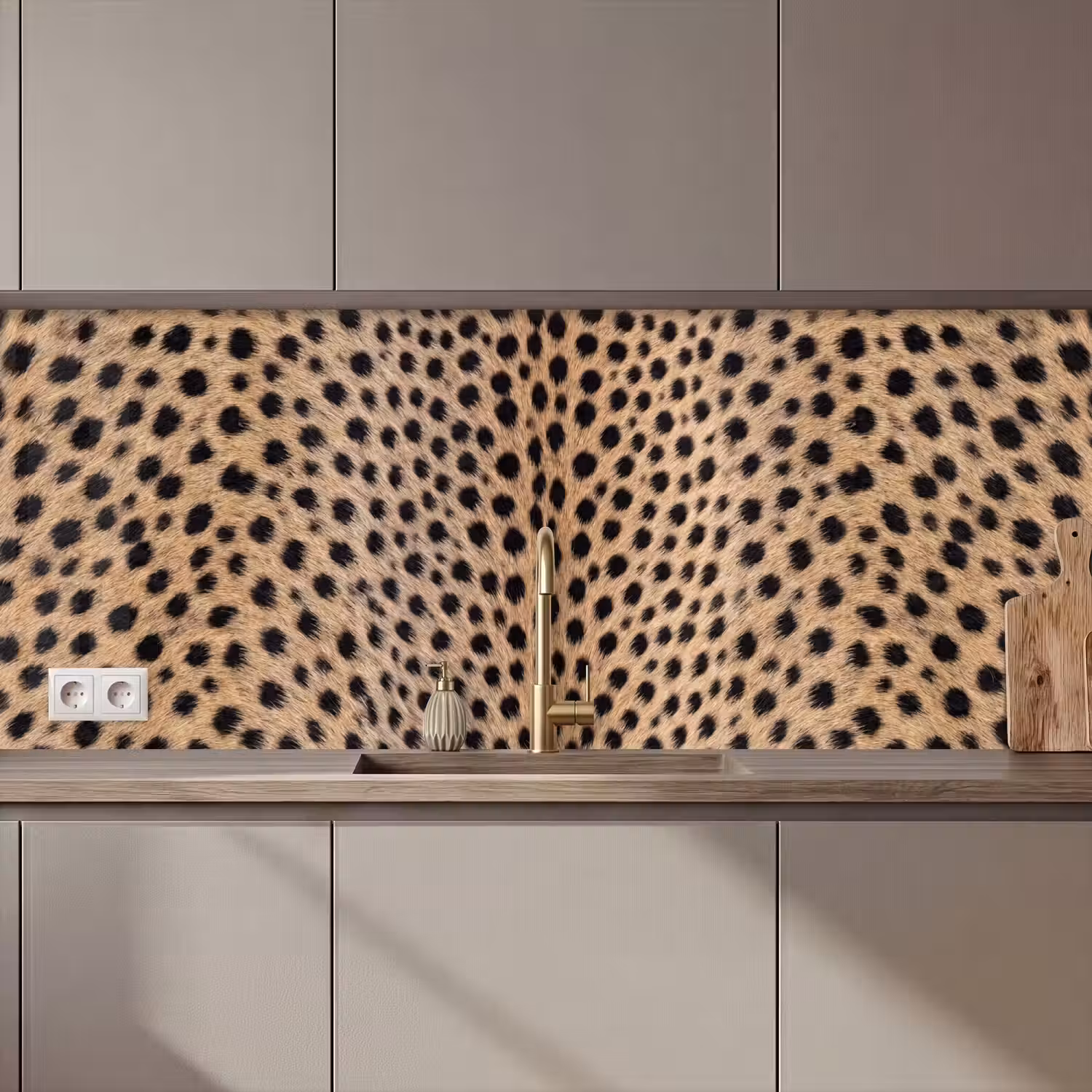 Vacht - Jachtluipaard - Zwart - Wit keuken achterwand 2 middel zz_3dshopping