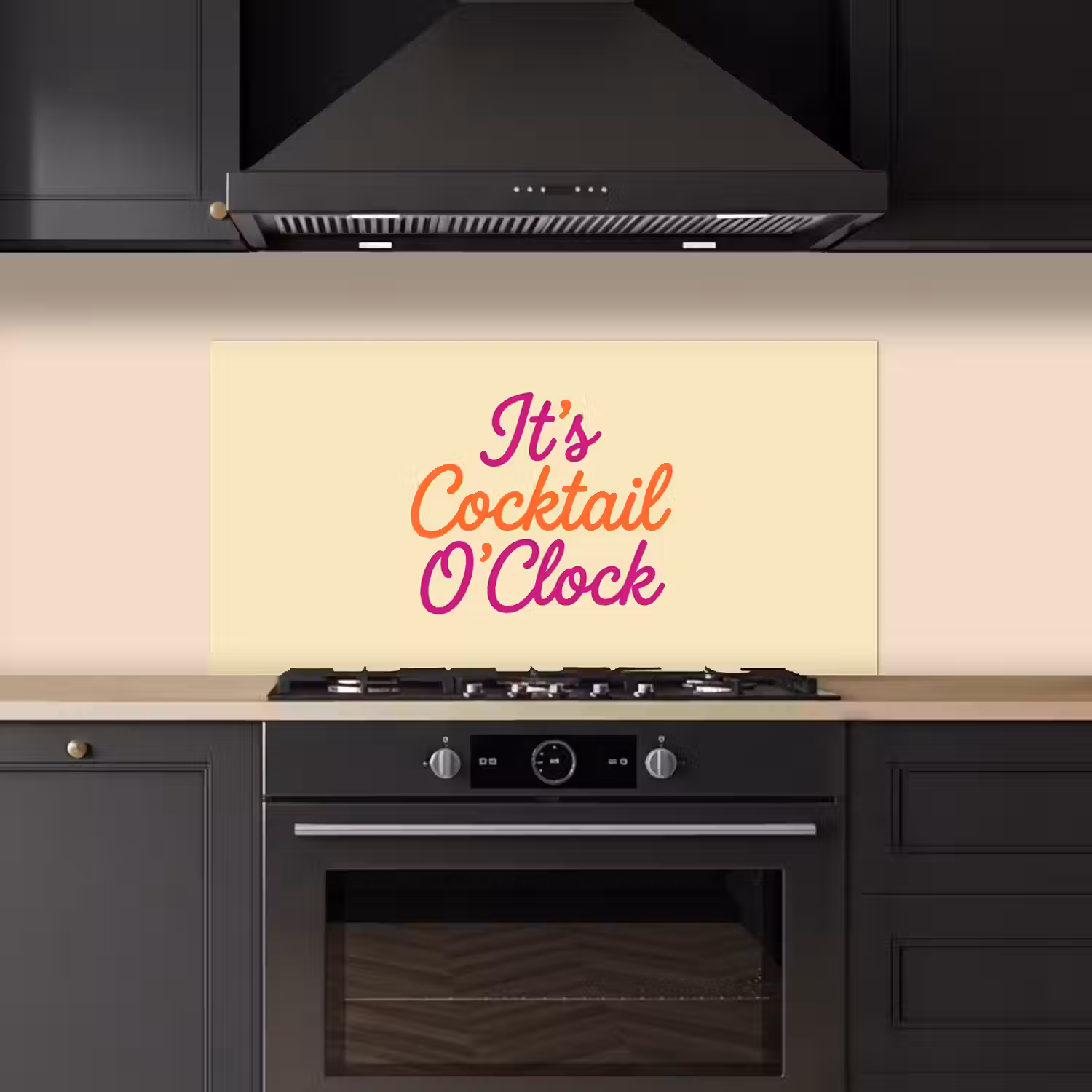 Cocktail O'Clock - Geel - Retro keuken achterwand spatscherm middel -sfeer1