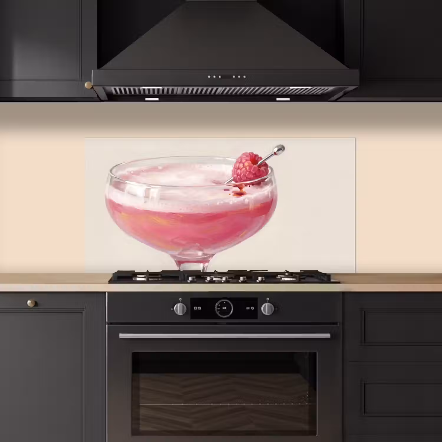Cocktail - Framboos - Drank - Modern - Roze keuken achterwand spatscherm middel -sfeer1
