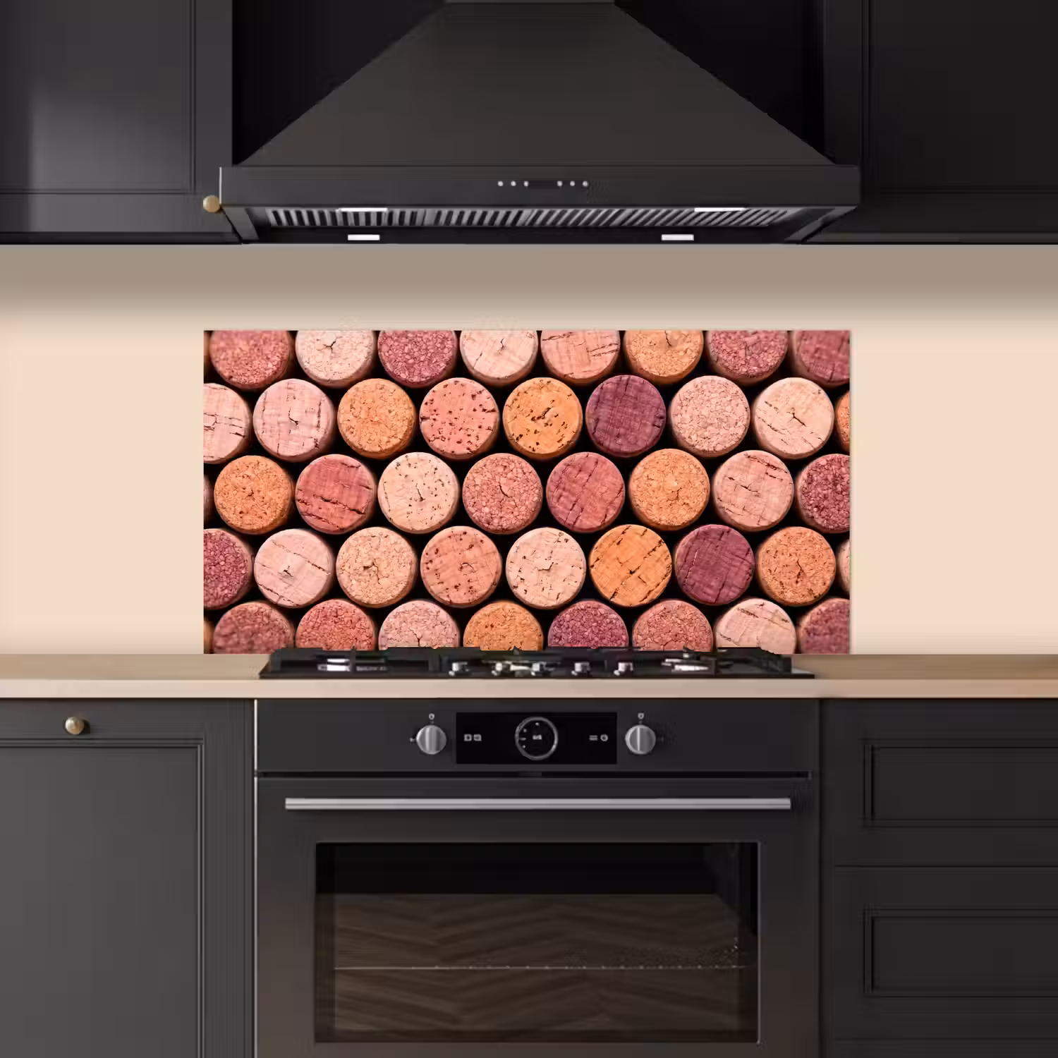 Kurk - Patroon - Abstract - Modern - Rood keuken achterwand spatscherm middel -sfeer1