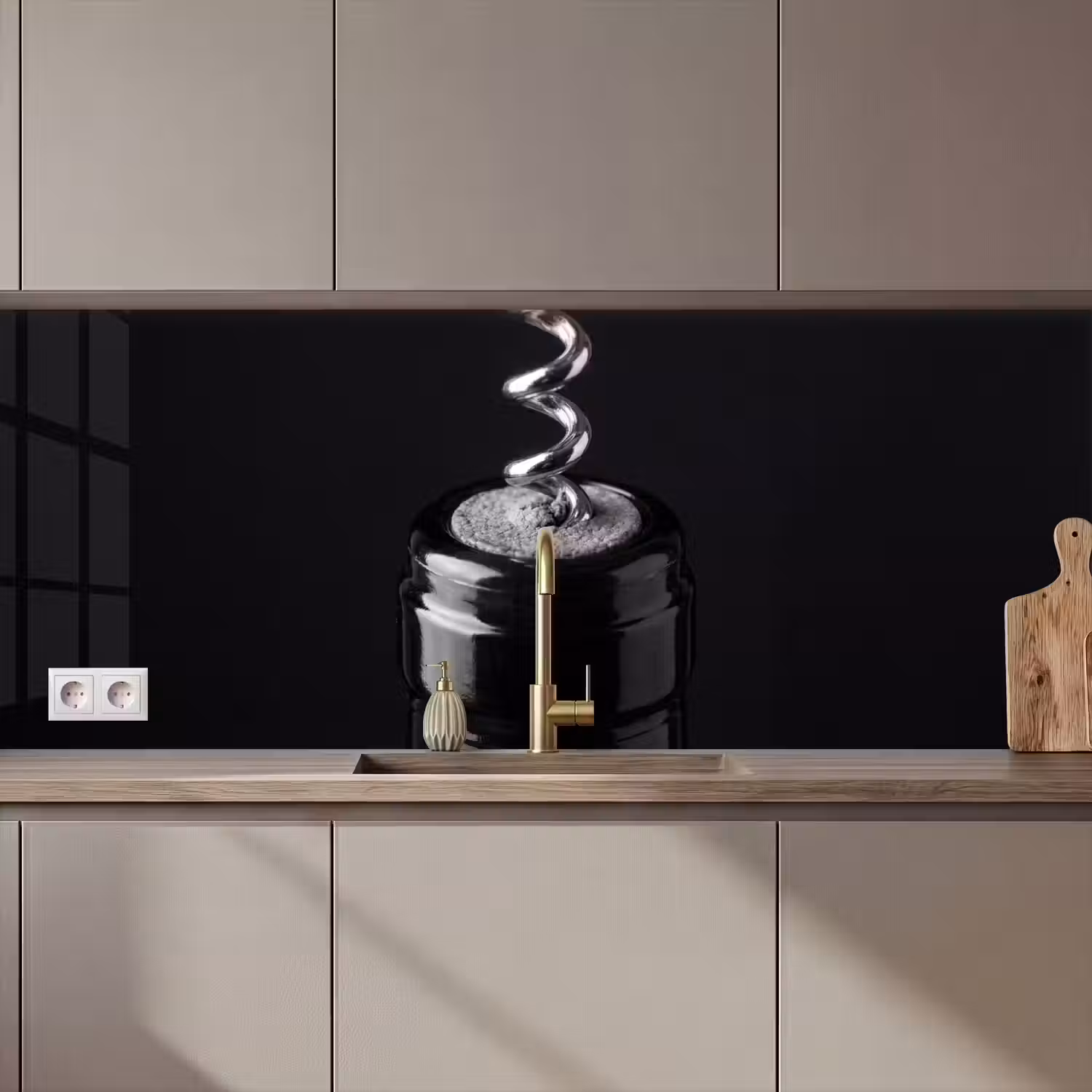 Kurkentrekker - Wijn - Zwart - Wit keuken achterwand 2 middel zz_3dshopping