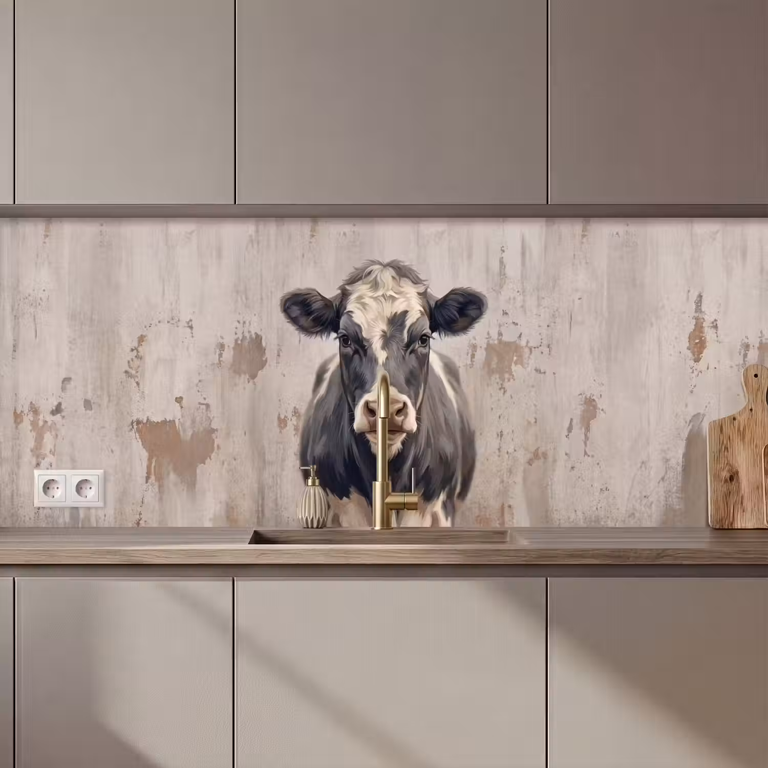 Koe - Portret - Dieren - Modern keuken achterwand 2 middel zz_3dshopping
