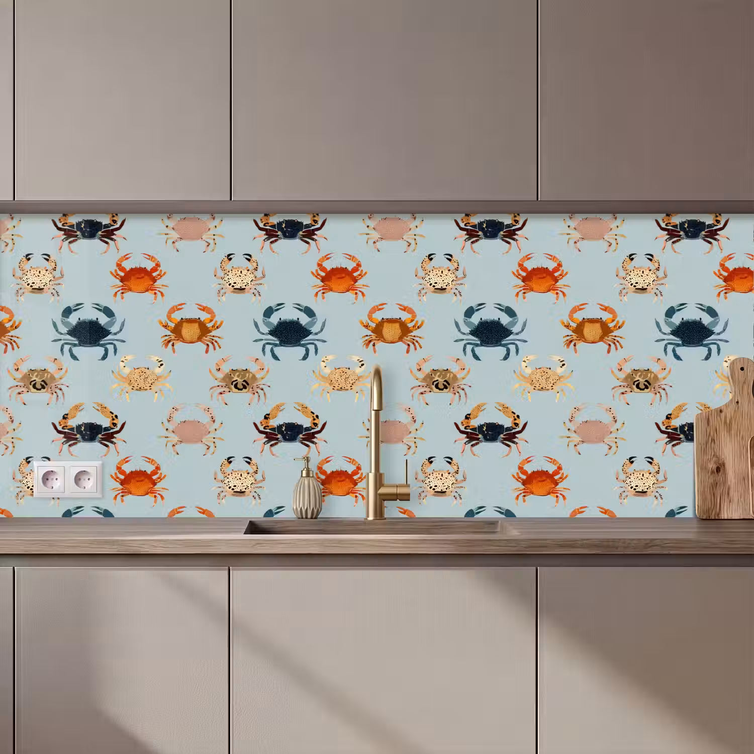 Krabben - Speels - Kleurrijk keuken achterwand 2 middel 871 zz_3dshopping