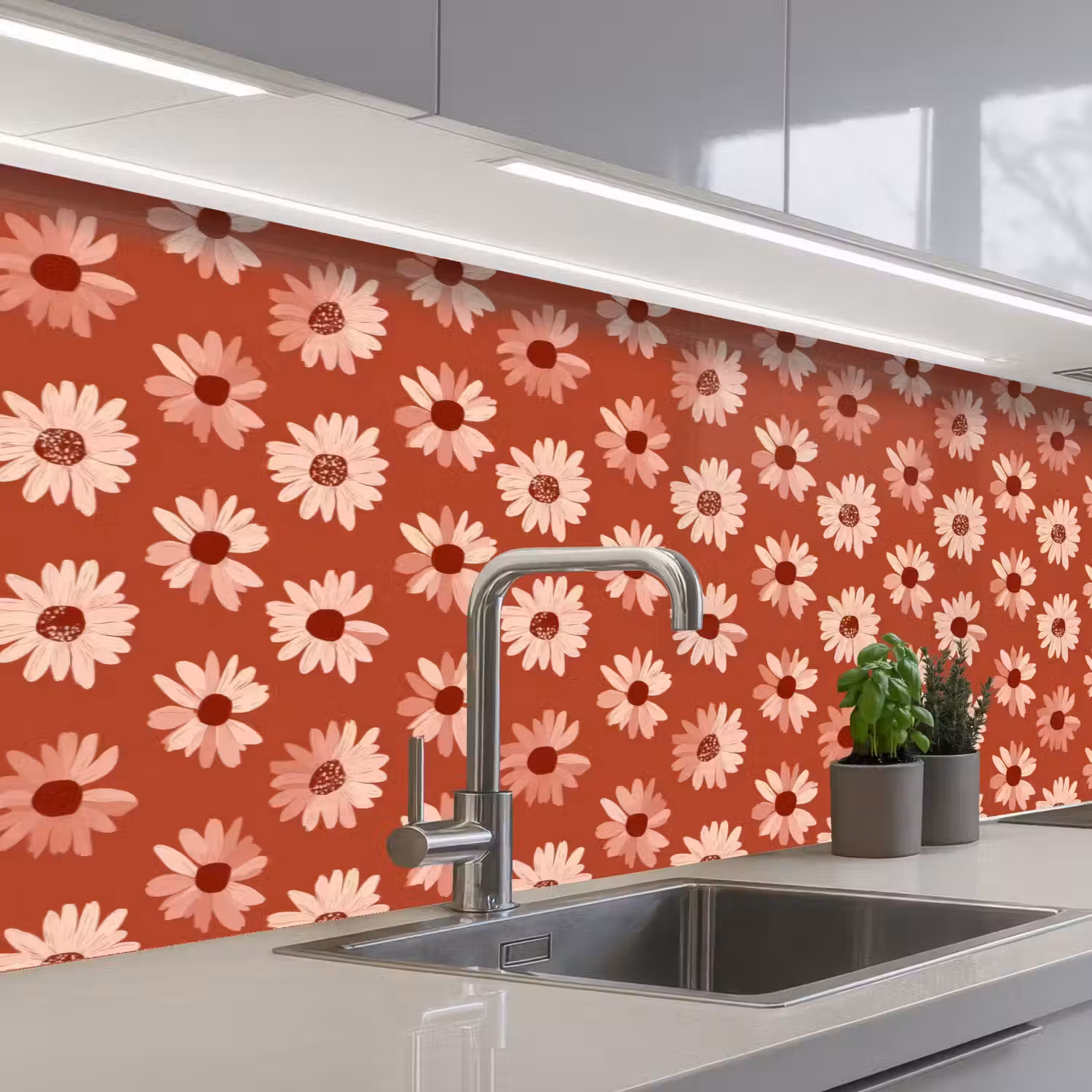 Madelief - Retro - Terracotta keuken achterwand 2 groot 857 -3d_schuin