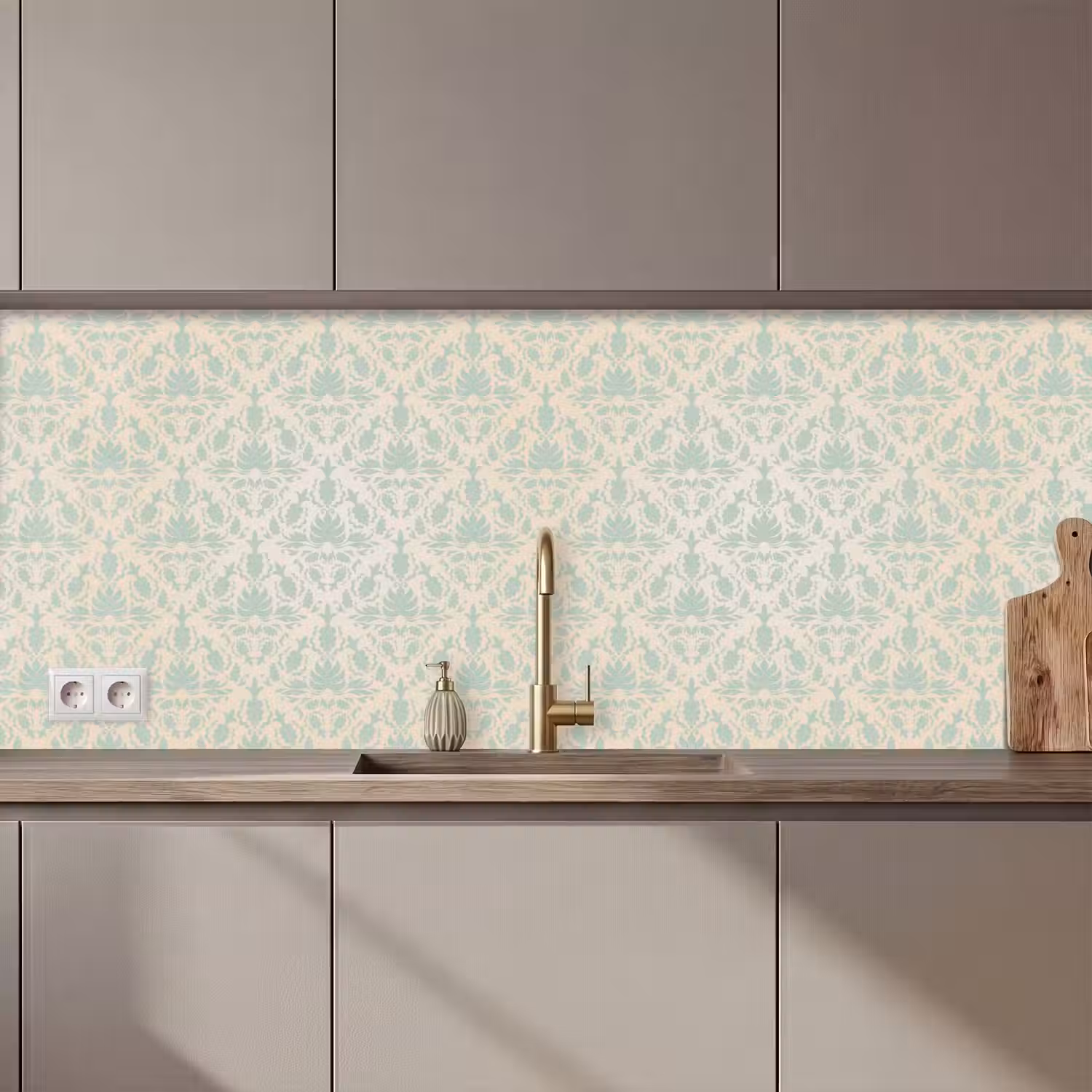 Damast - Vintage - Pastel - Design keuken achterwand 2 middel 871 zz_3dshopping