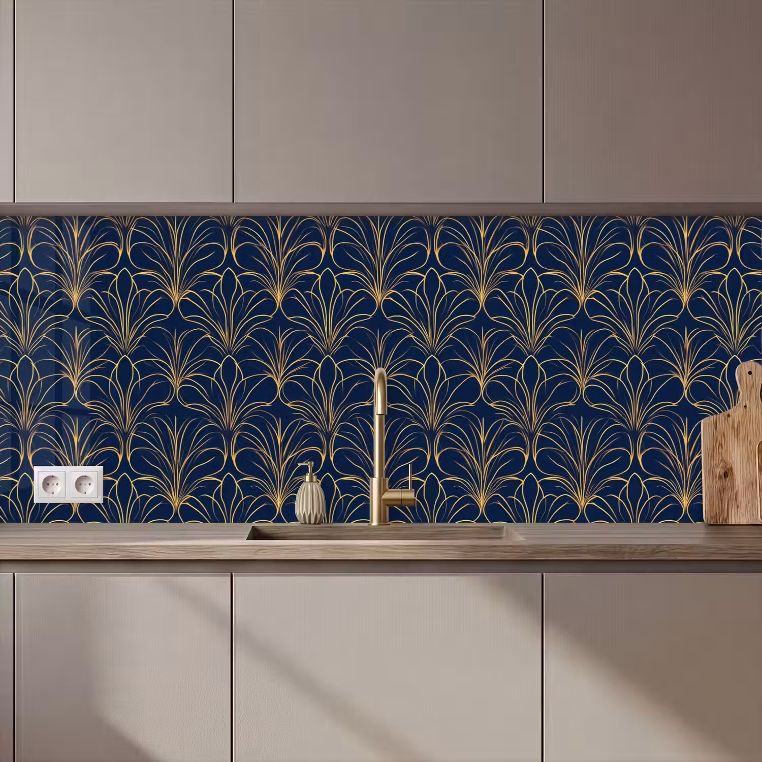 Deco - Waaier - Blauw keuken achterwand 2 middel 871 zz_3dshopping