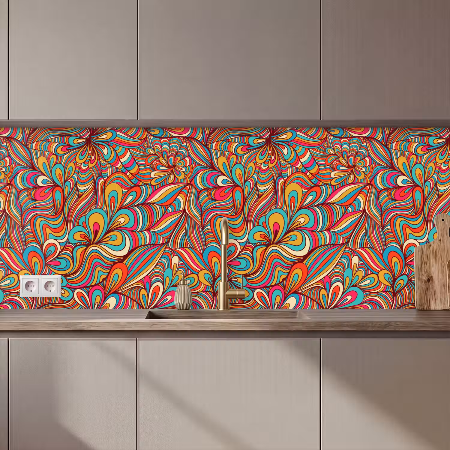 Design - Jaren 70 - Fantasy - Kleur keuken achterwand 2 middel 871 zz_3dshopping