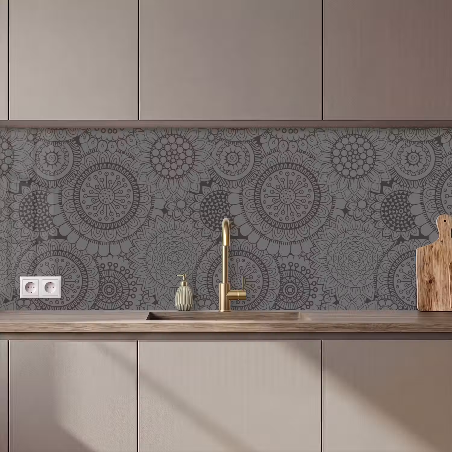 Design - Bohemian - Zonnebloem keuken achterwand 2 middel 871 zz_3dshopping