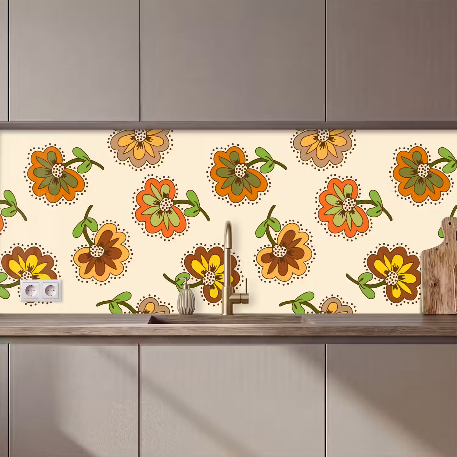 Design - Bloemen - Retro - Vintage keuken achterwand 2 middel 871 zz_3dshopping