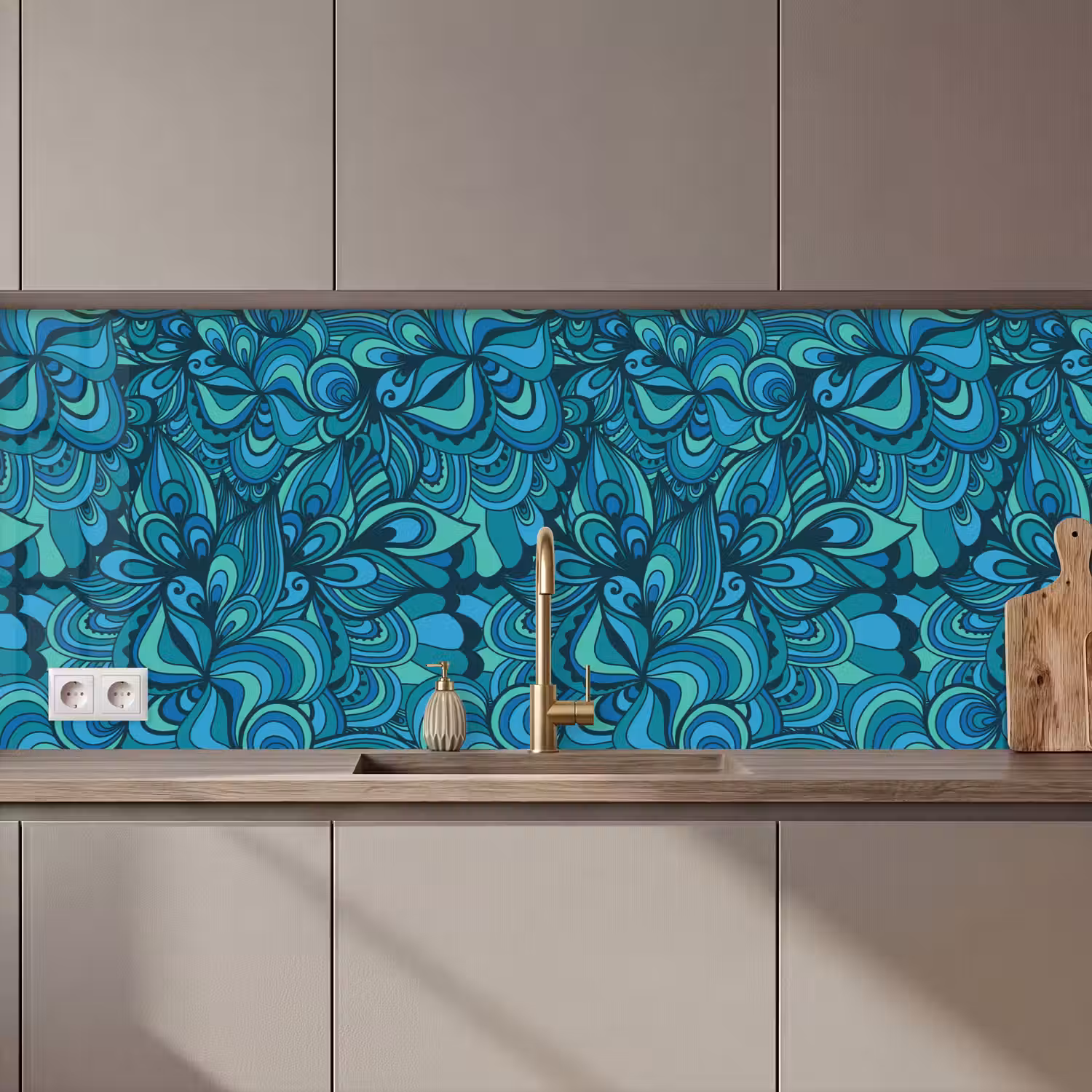 Design - Vintage - Blauw - Turquoise keuken achterwand 2 middel 871 zz_3dshopping