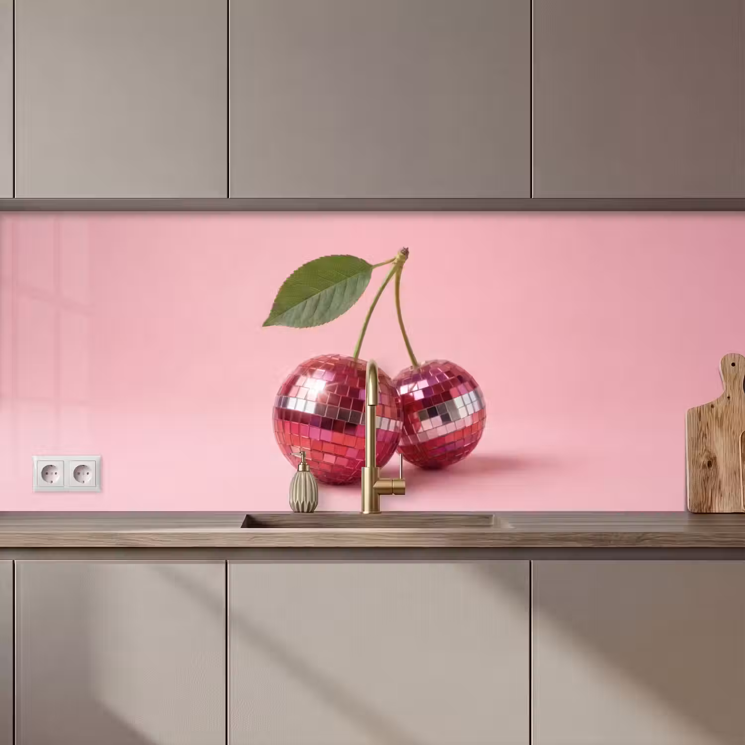 Disco - Kersen - Roze keuken achterwand 2 middel zz_3dshopping