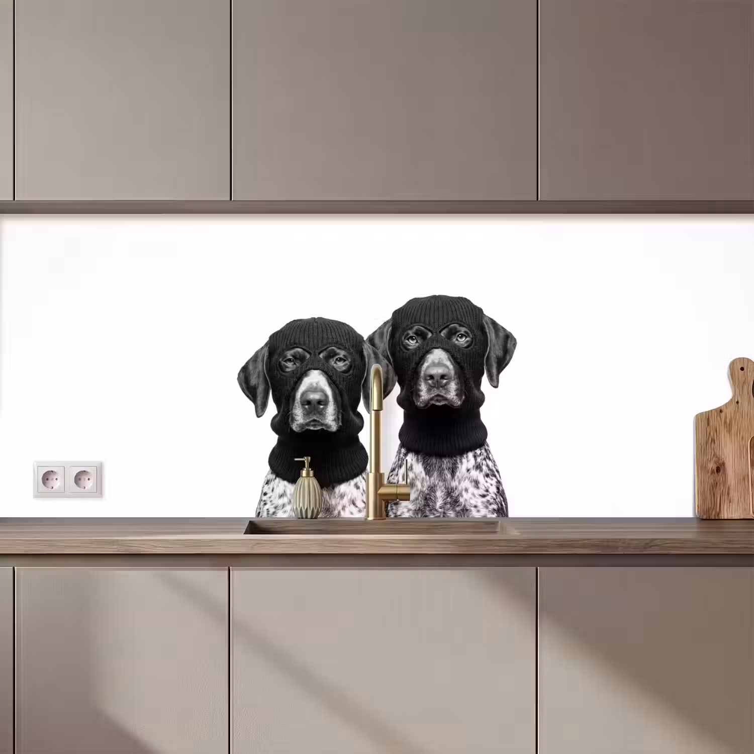 Honden - Bivakmuts - Zwart - wit keuken achterwand 2 middel zz_3dshopping