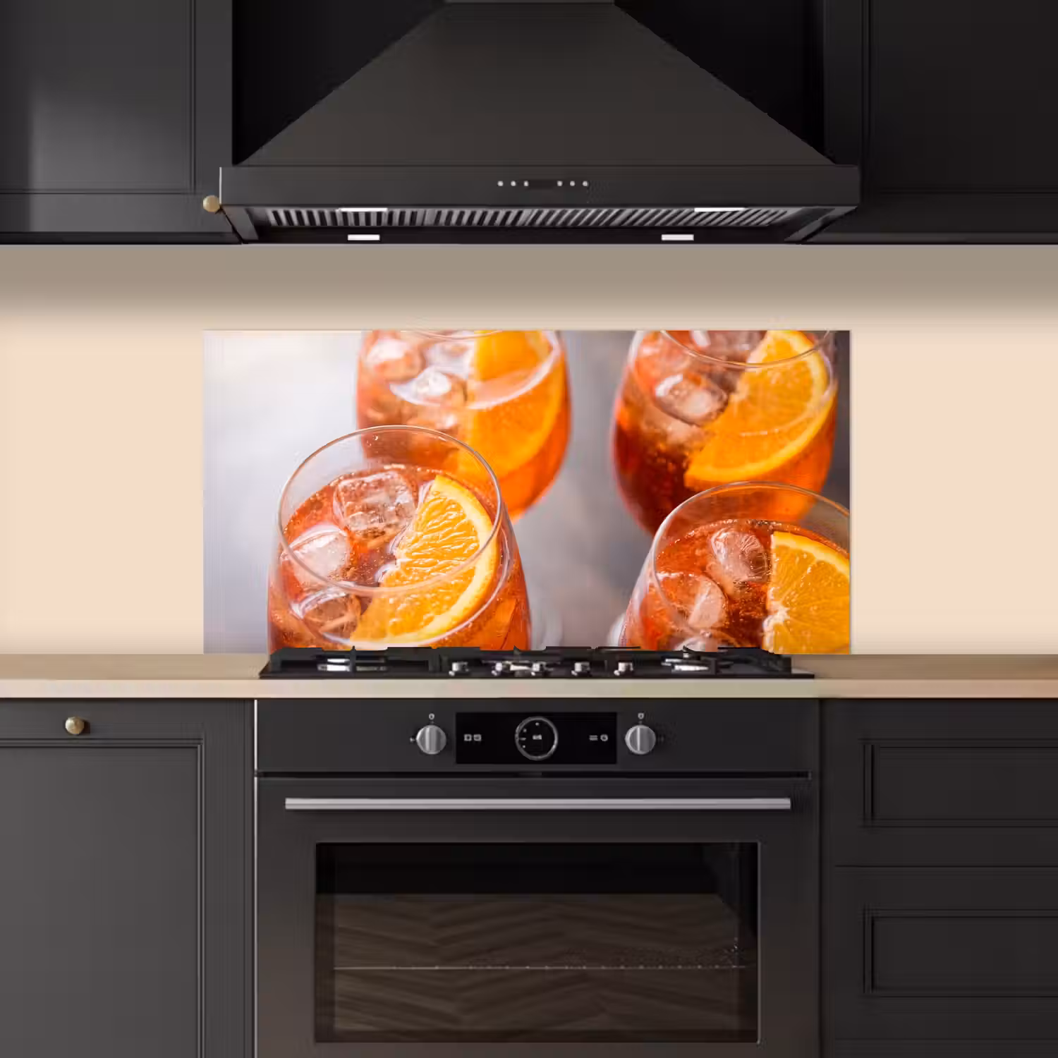 Drank - Sinaasappel - IJs - Zomer - Oranje keuken achterwand spatscherm middel -sfeer1