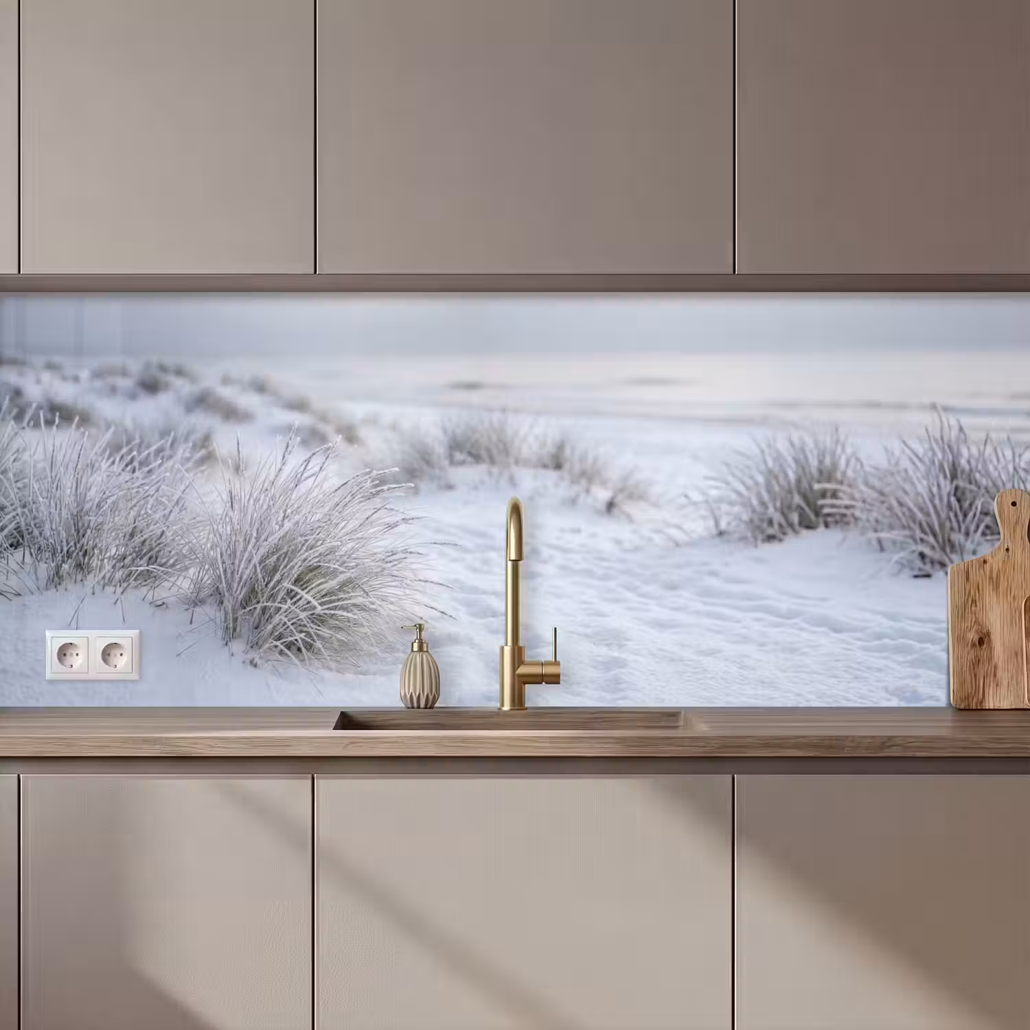 Duinen - Sneeuw - Strand - Winter - Serene keuken achterwand 2 middel zz_3dshopping
