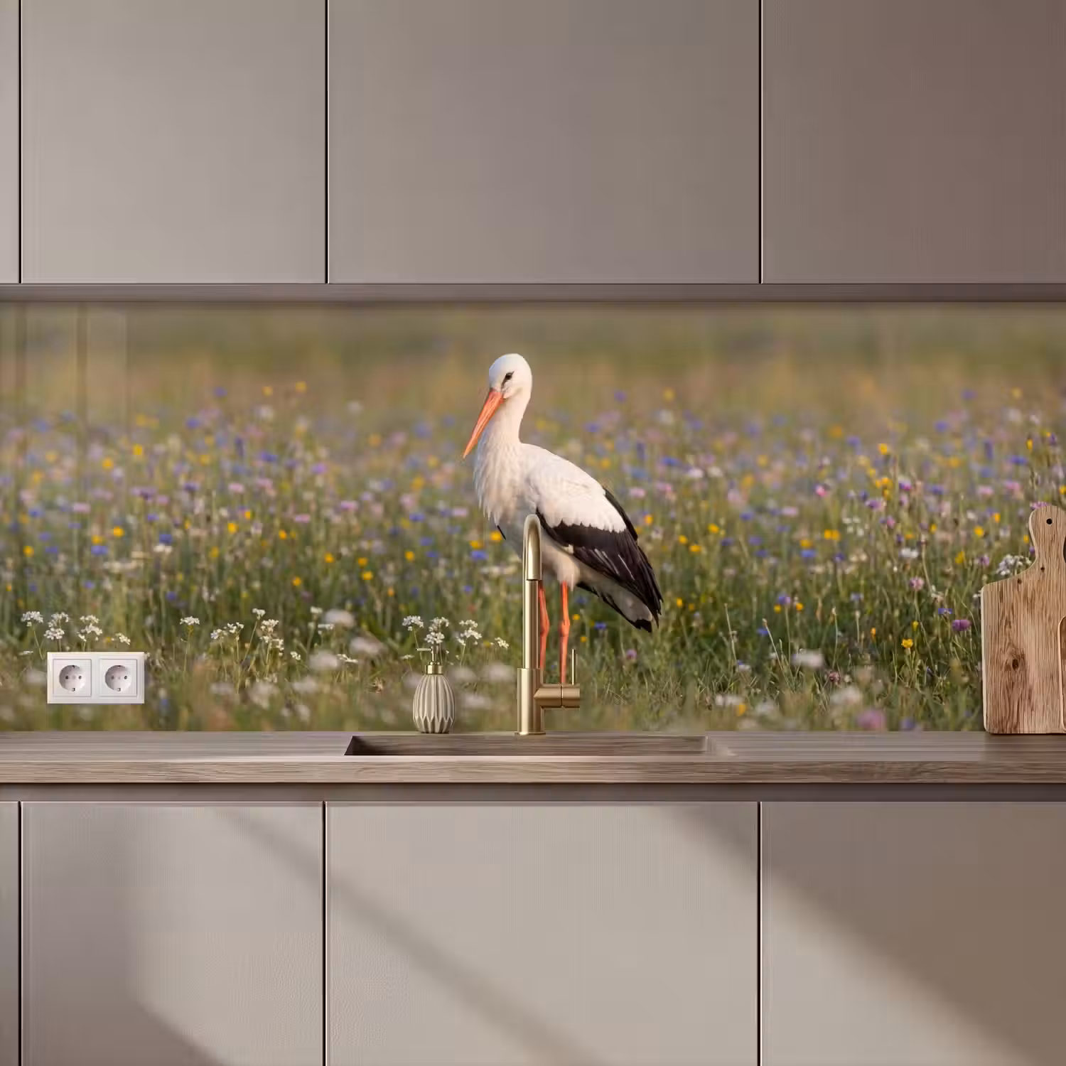 Ooienvaar - Bloemen - Weide - Kleurrijk keuken achterwand 2 middel zz_3dshopping