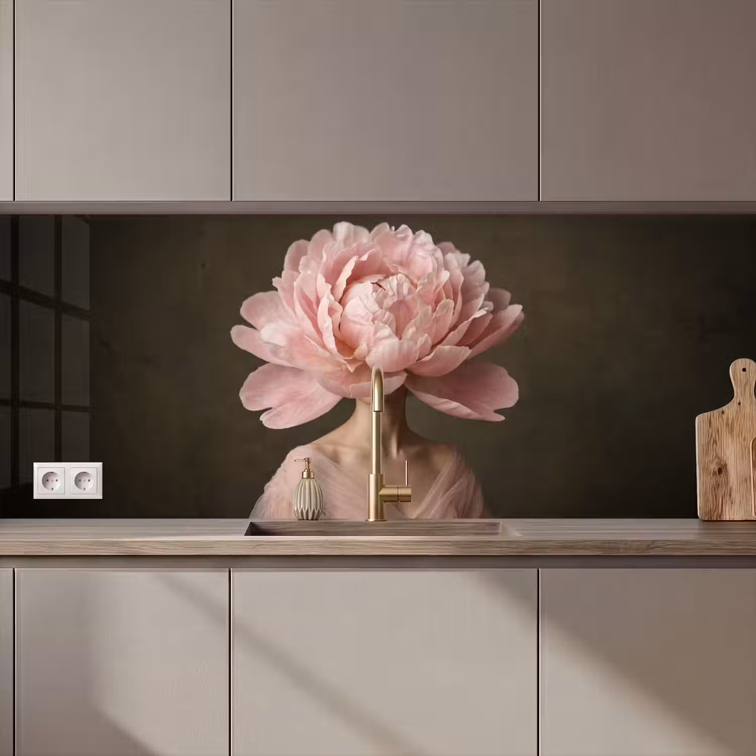 Gezicht - Roos - Roze keuken achterwand 2 middel zz_3dshopping