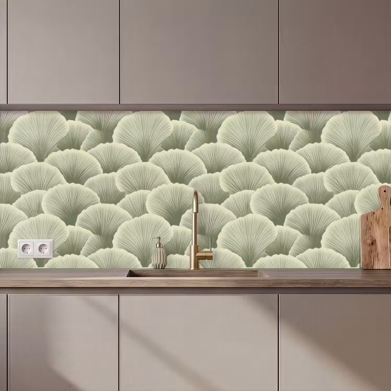 Waaier - Blad - Groen keuken achterwand 2 middel 871 zz_3dshopping