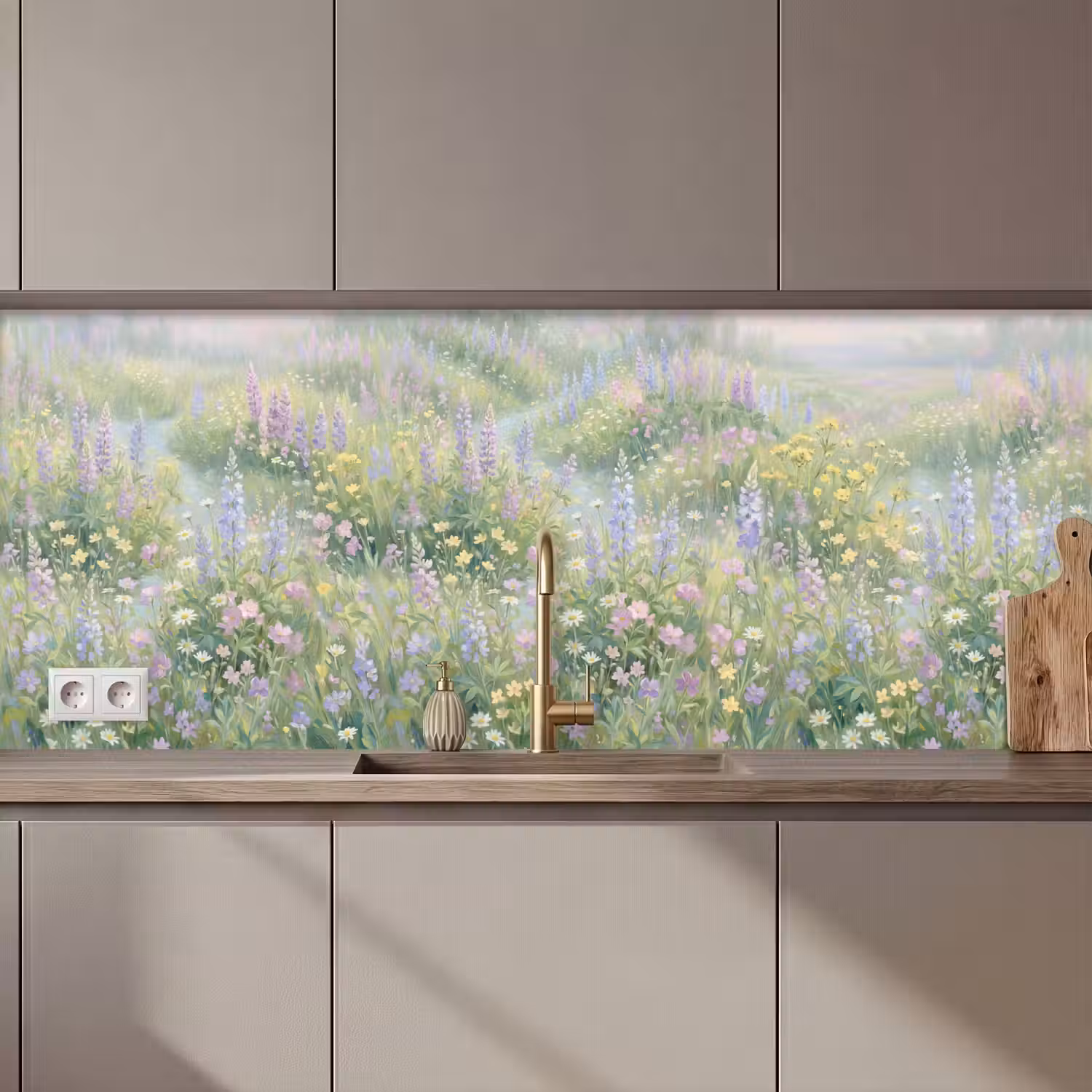 Bloemenveld - Heuvels - Kleurrijk keuken achterwand 2 middel zz_3dshopping