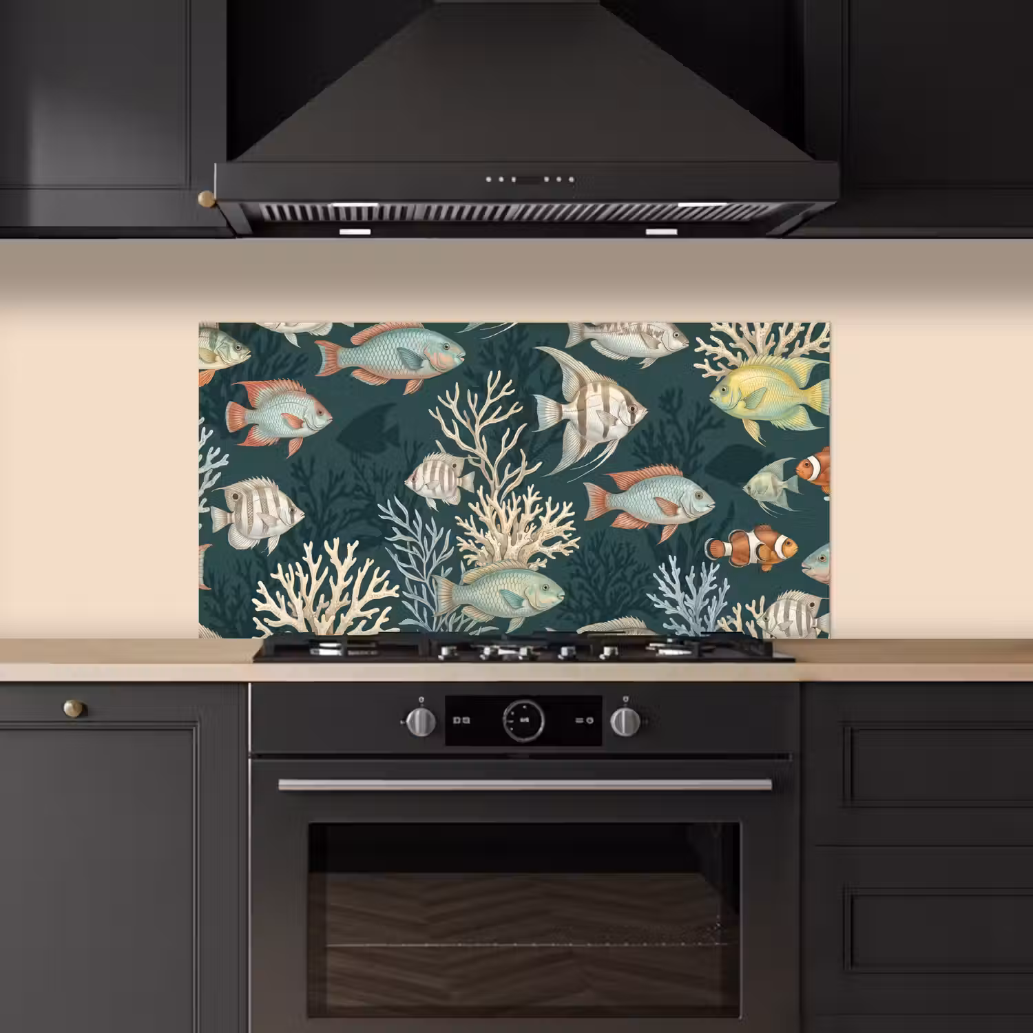 Vis - Koraal - Onderwater - Illustratie keuken achterwand spatscherm middel -sfeer1