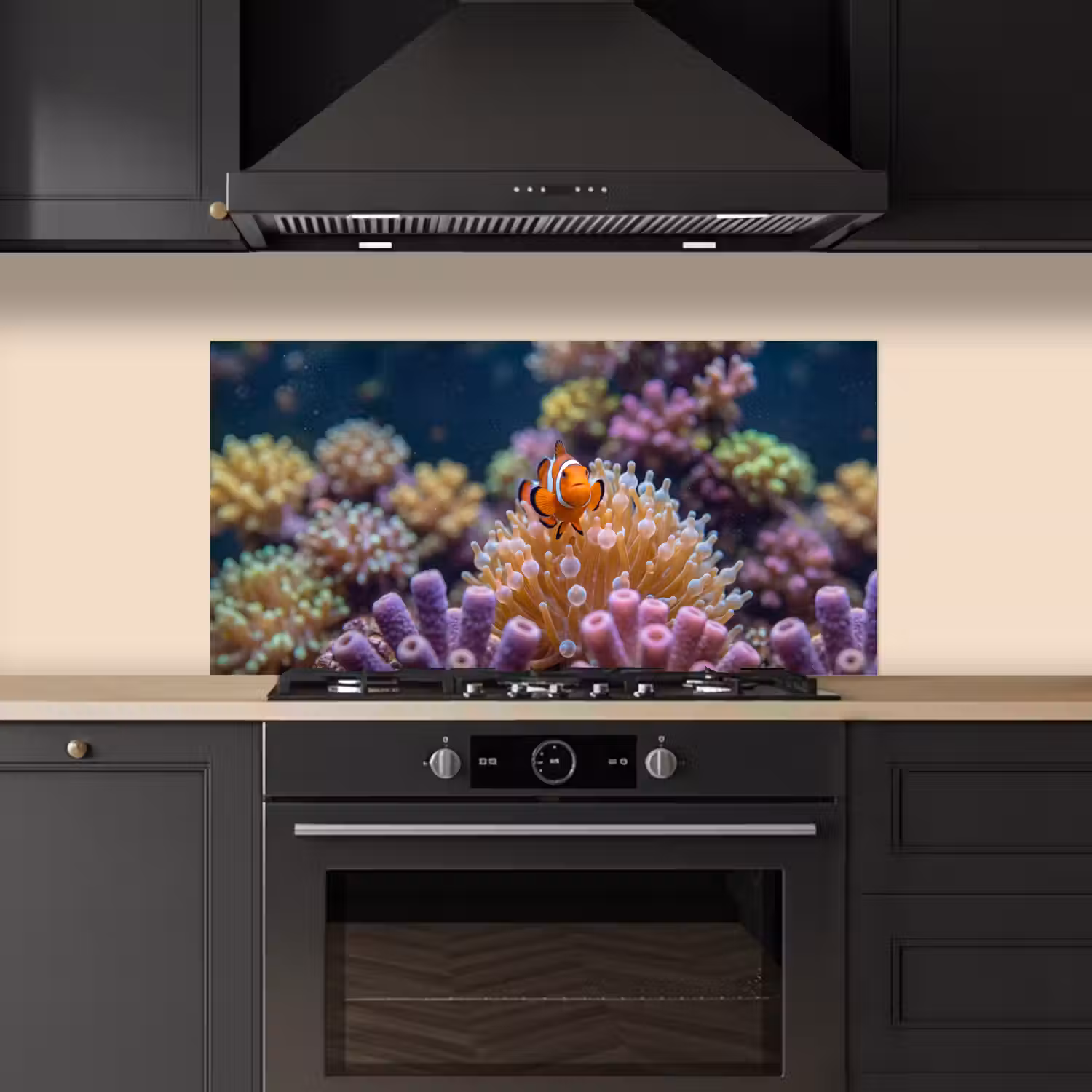 Vis - Koraal - Onderwater - Oranje - Dieren keuken achterwand spatscherm middel -sfeer1