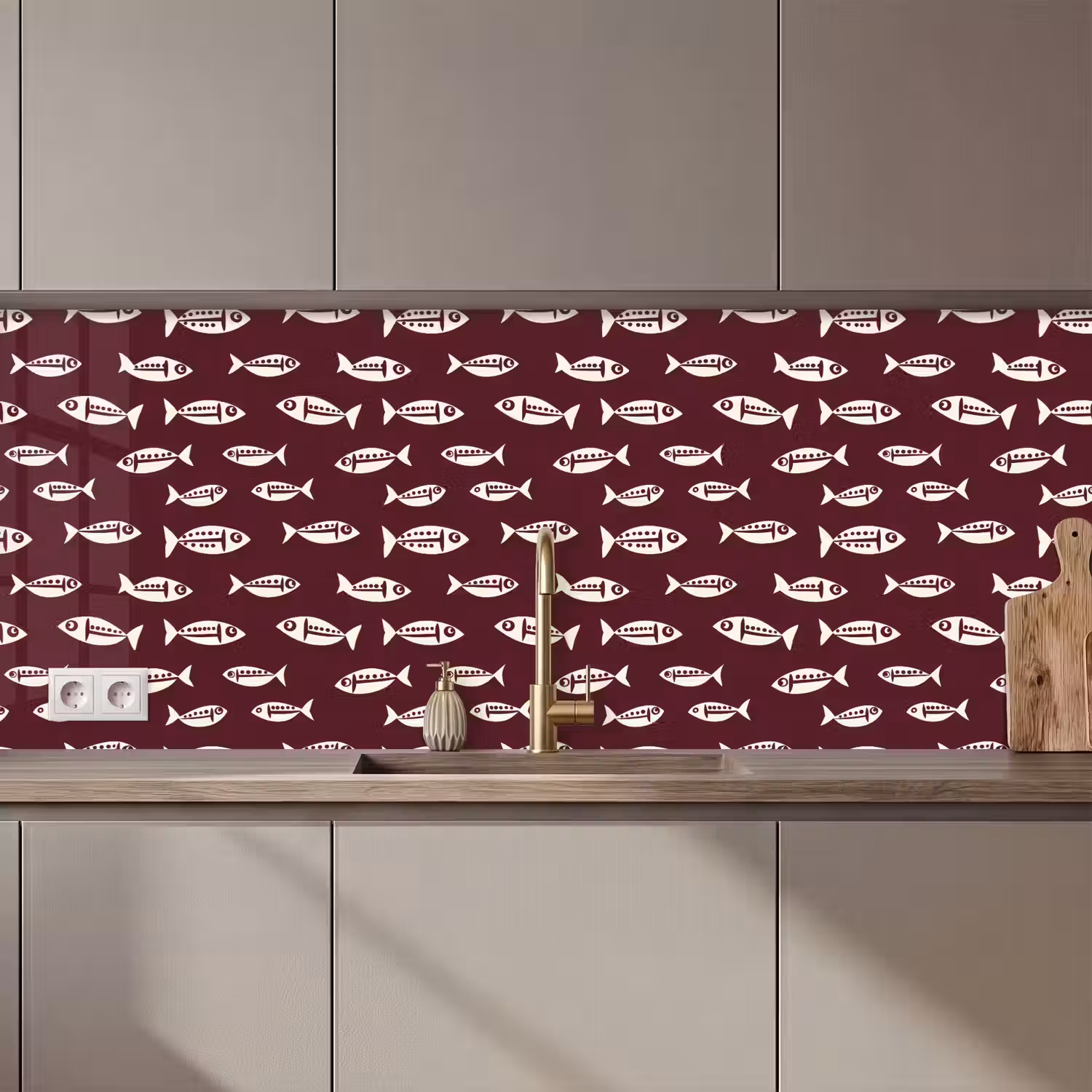 Vissen - Grafisch - Patroon - Donker keuken achterwand 2 middel 871 zz_3dshopping