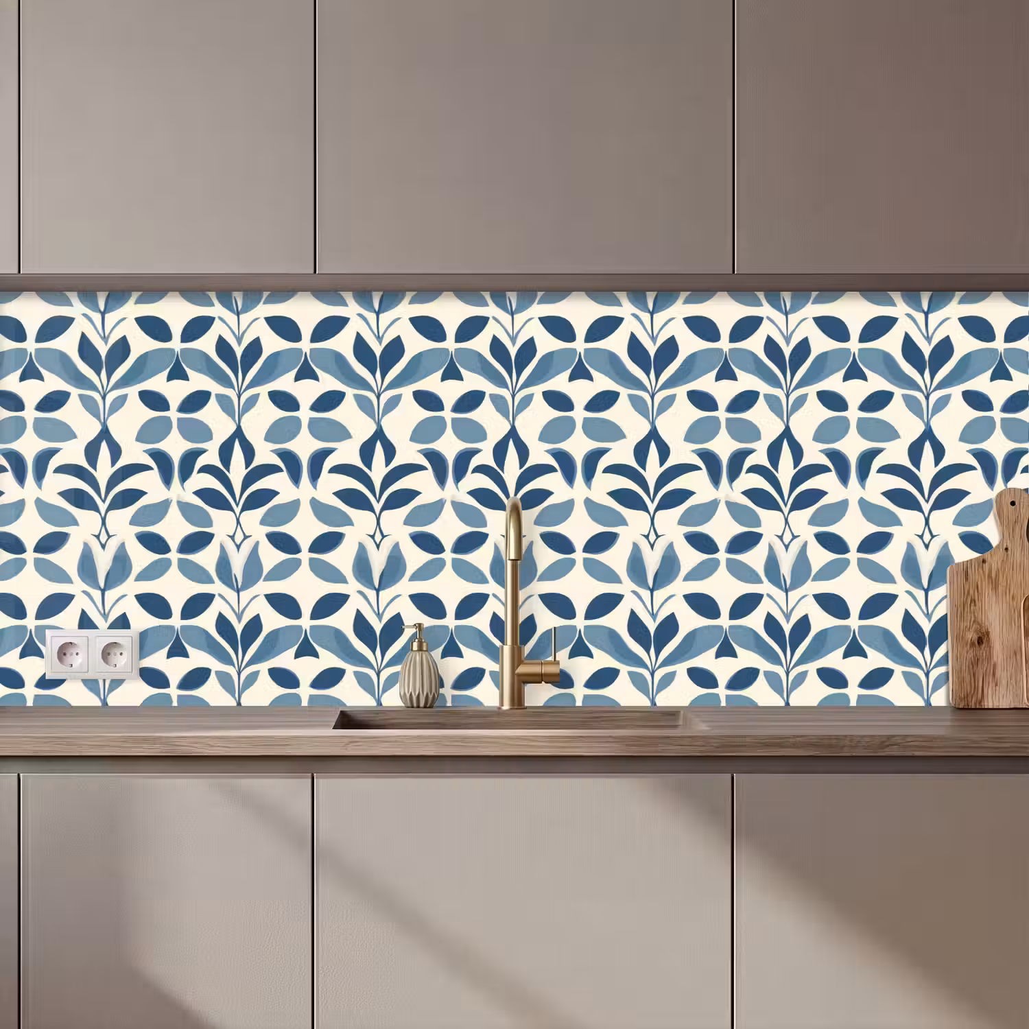 Flora - Modern - Blauw keuken achterwand 2 middel 871 zz_3dshopping