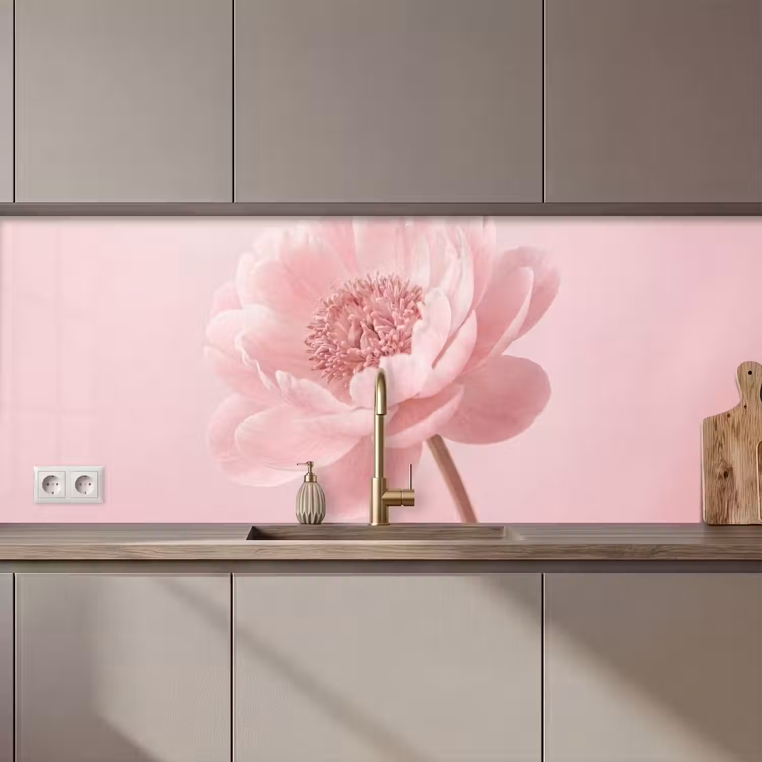 Bloem - Pioenroos - Roze keuken achterwand 2 middel zz_3dshopping