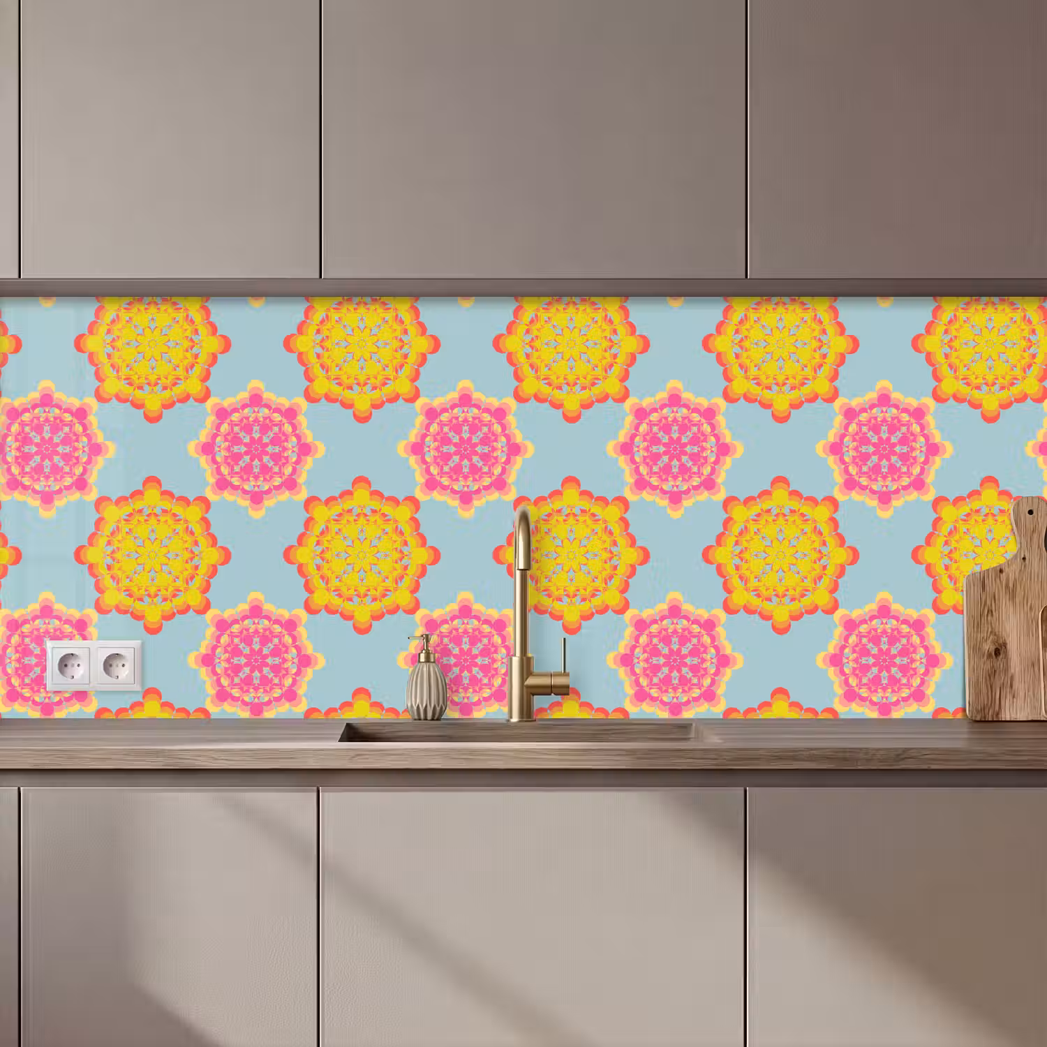 Flower Power - Design - Hippie keuken achterwand 2 middel 871 zz_3dshopping