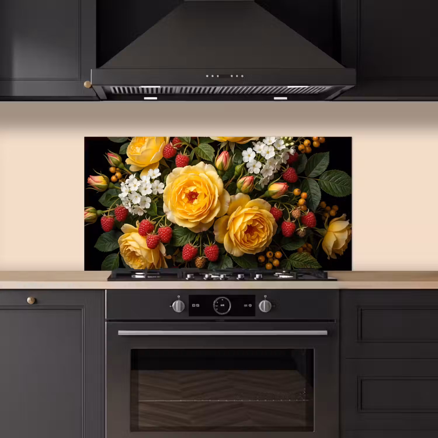 Bloemen - Boeket - Natuur - Klassiek - Geel keuken achterwand spatscherm middel -sfeer1