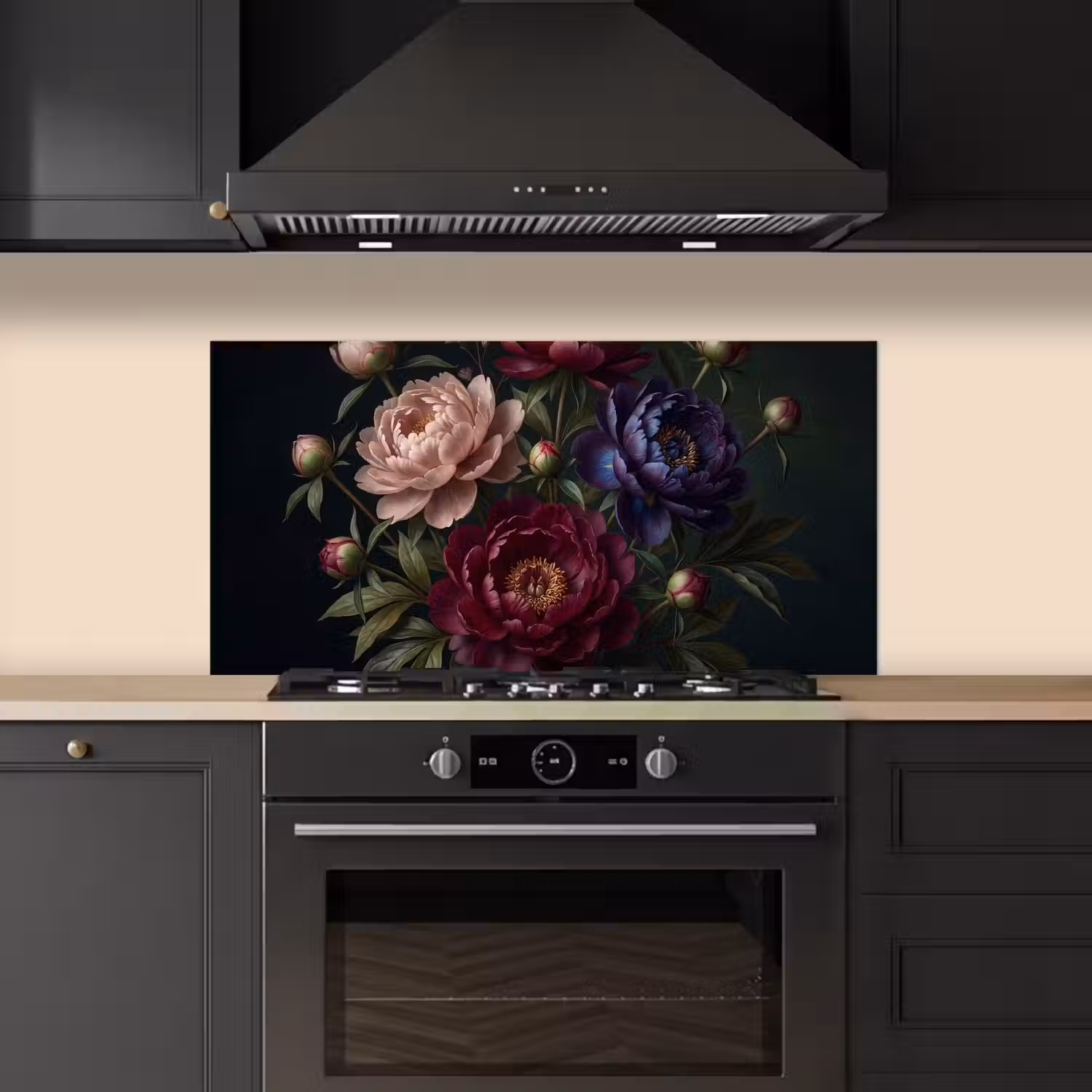 Bloemen - Boeket - Natuur - Modern - Donker keuken achterwand spatscherm middel -sfeer1