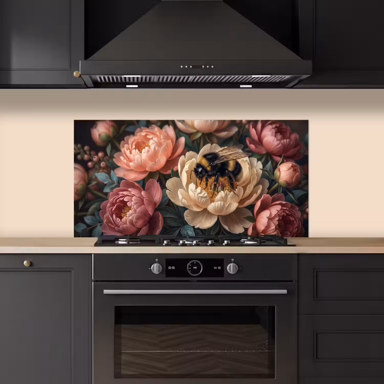 Bloemen - Insect - Natuur - Roze keuken achterwand spatscherm middel -sfeer1