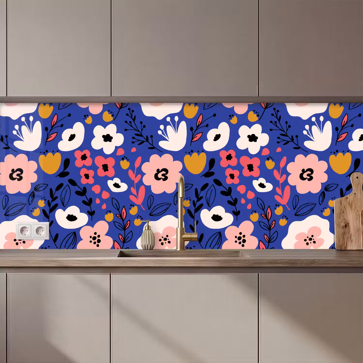 Bloemen - Bladeren - Patronen keuken achterwand 2 middel 871 zz_3dshopping
