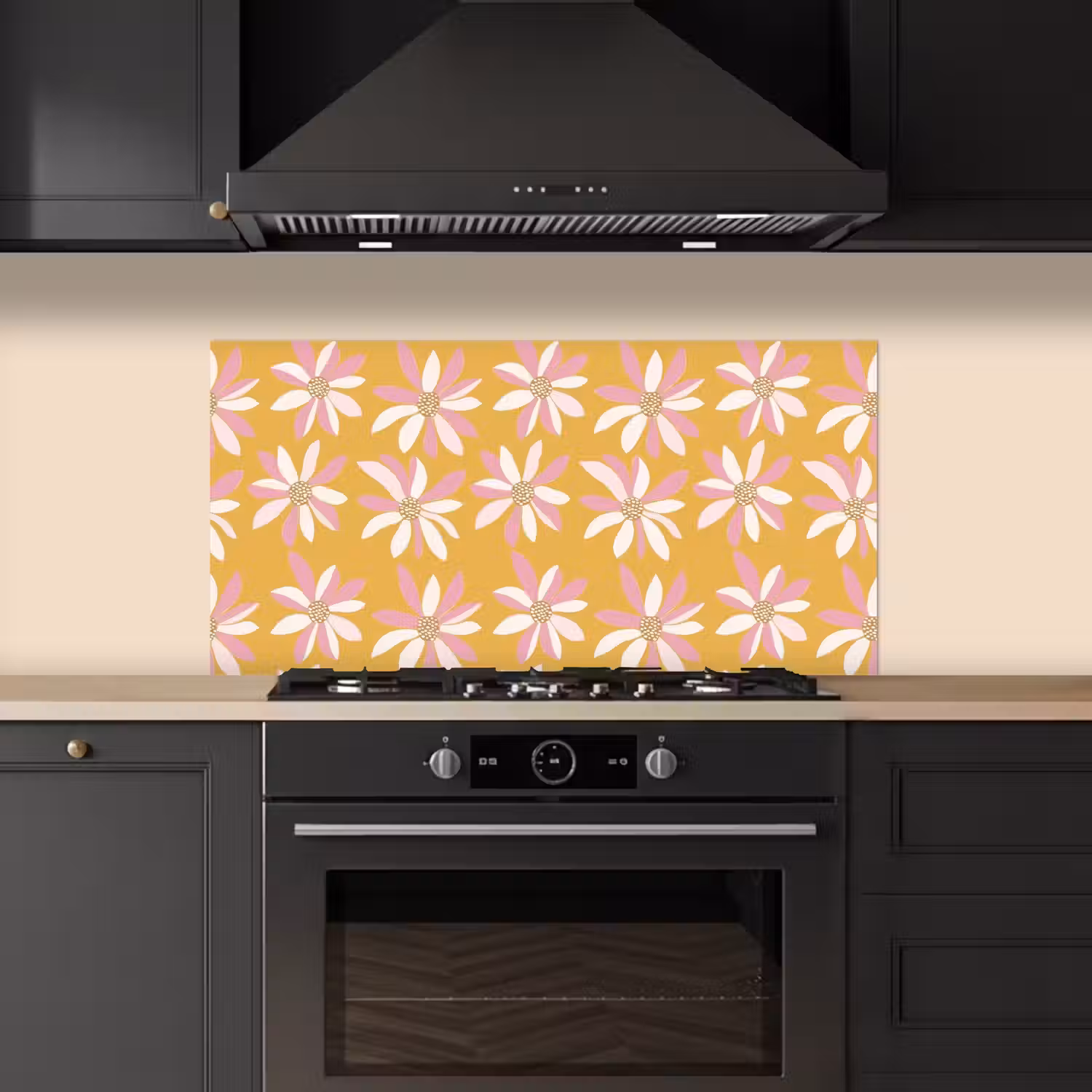 Bloemen - Modern - Geel keuken achterwand spatscherm middel 899 -sfeer1
