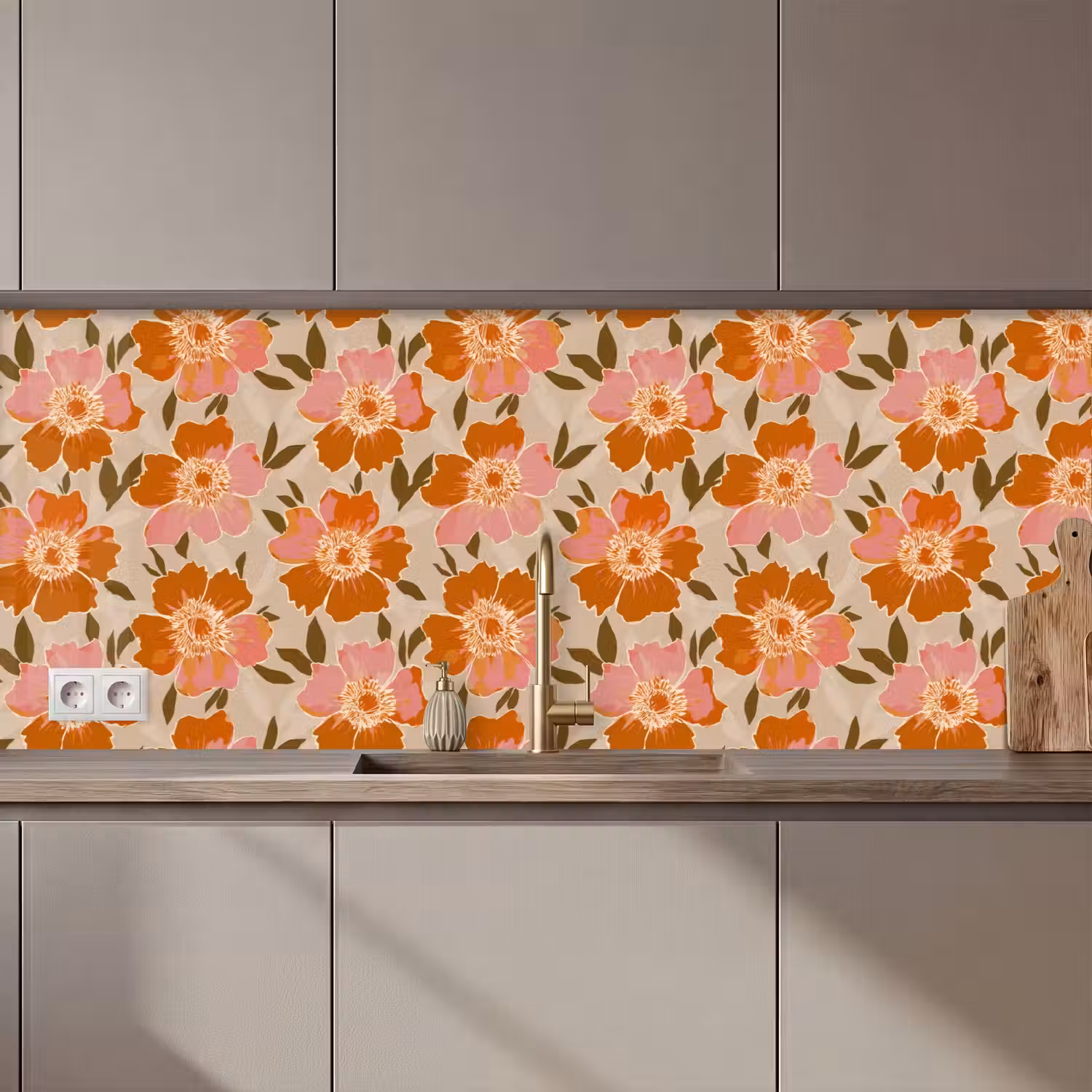 Bloemen - Motief - Retro keuken achterwand 2 middel 871 zz_3dshopping