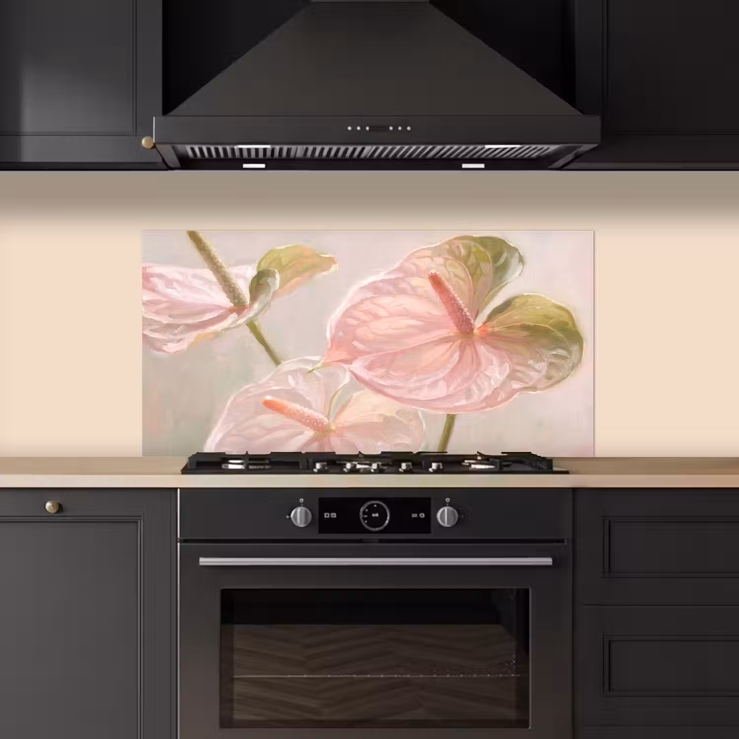 Bloemen - Pastel - Abstract - Natuur - Groen keuken achterwand spatscherm middel -sfeer1