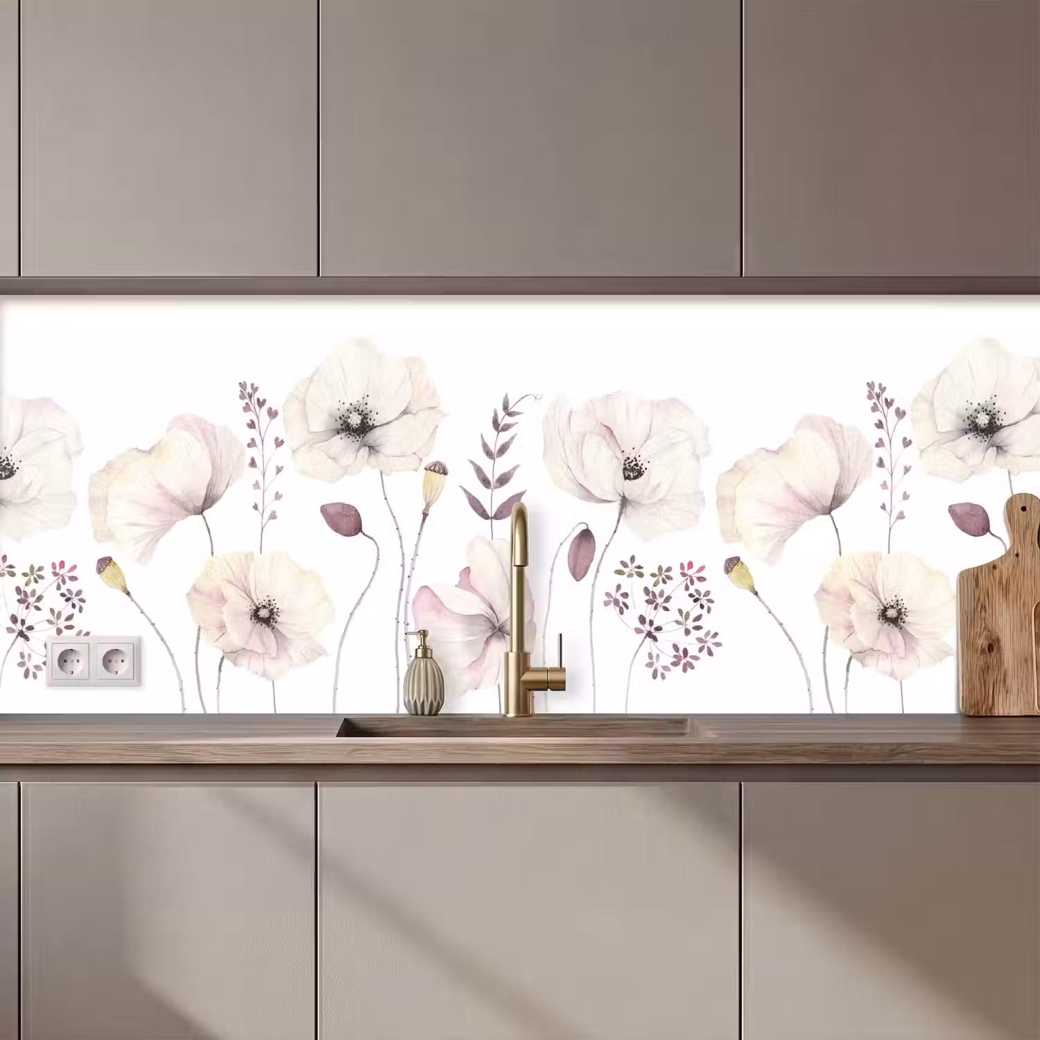 Bloemen - Pastel - Planten - Wit keuken achterwand 2 middel zz_3dshopping