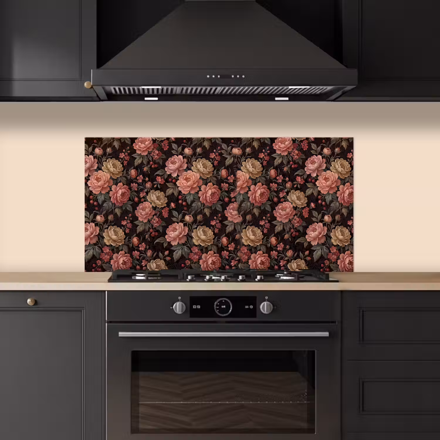 Bloemen - Patroon - Natuur - Vintage - Roze keuken achterwand spatscherm middel -sfeer1