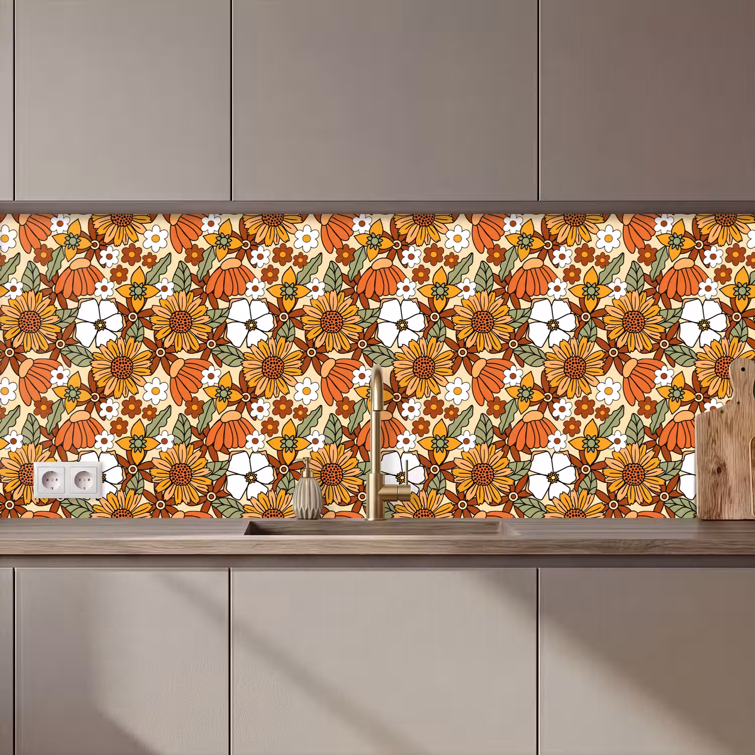 Bloemen - Vintage - Patronen keuken achterwand 2 middel 871 zz_3dshopping