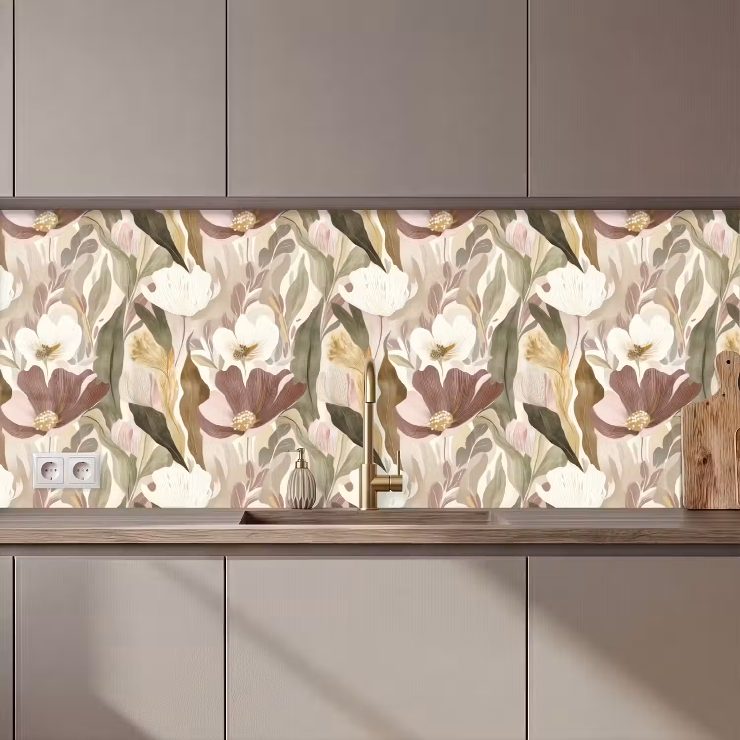 Bloemen - Aquarel - Kleurrijk keuken achterwand 2 middel 871 zz_3dshopping