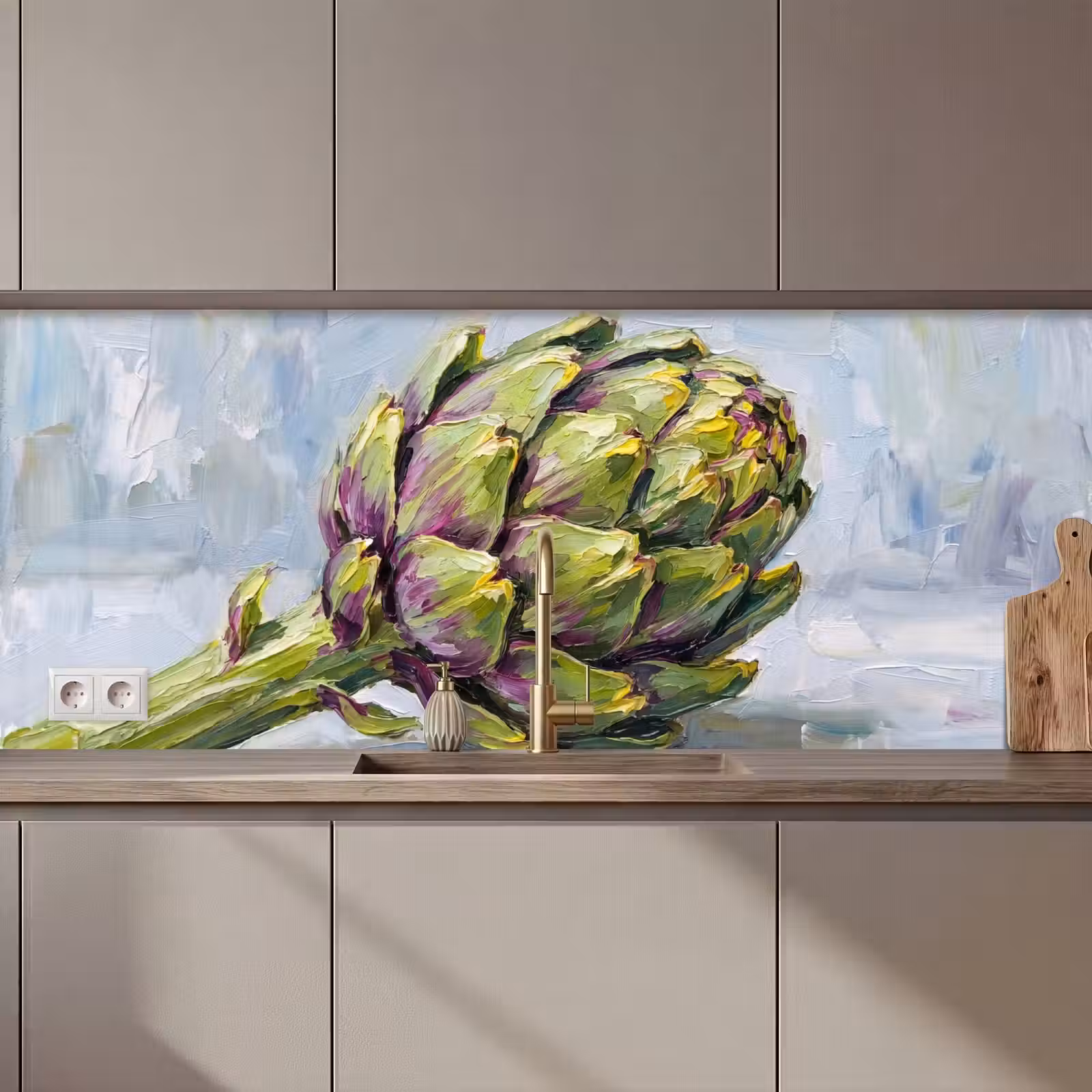 Kitchen Wall Splashback - Food - Artichoke - Modern - Eten - Artisjok - Modern keuken achterwand 2 middel zz_3dshopping