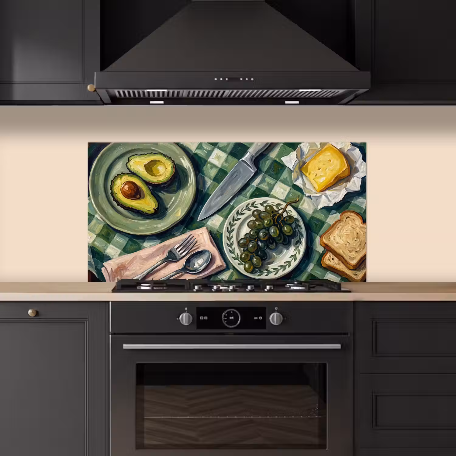Eten - Ontbijt - Tafel - Modern - Groen keuken achterwand spatscherm middel -sfeer1