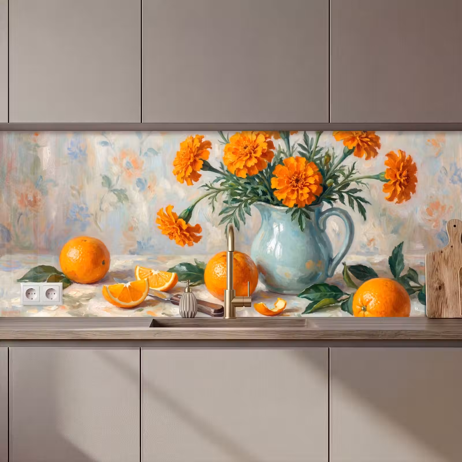 Kitchen Wall Splashback - Food - Orange - Art - Eten - Oranje - Kunst keuken achterwand 2 middel zz_3dshopping