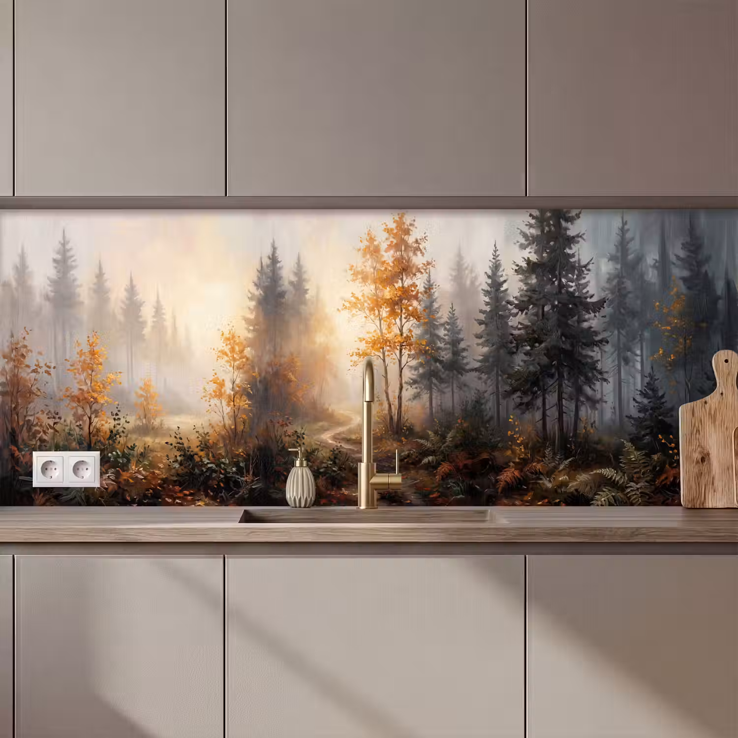 Bospad - Herfstbladeren - Natuur - Schilderachtig - Oranje keuken achterwand 2 middel zz_3dshopping