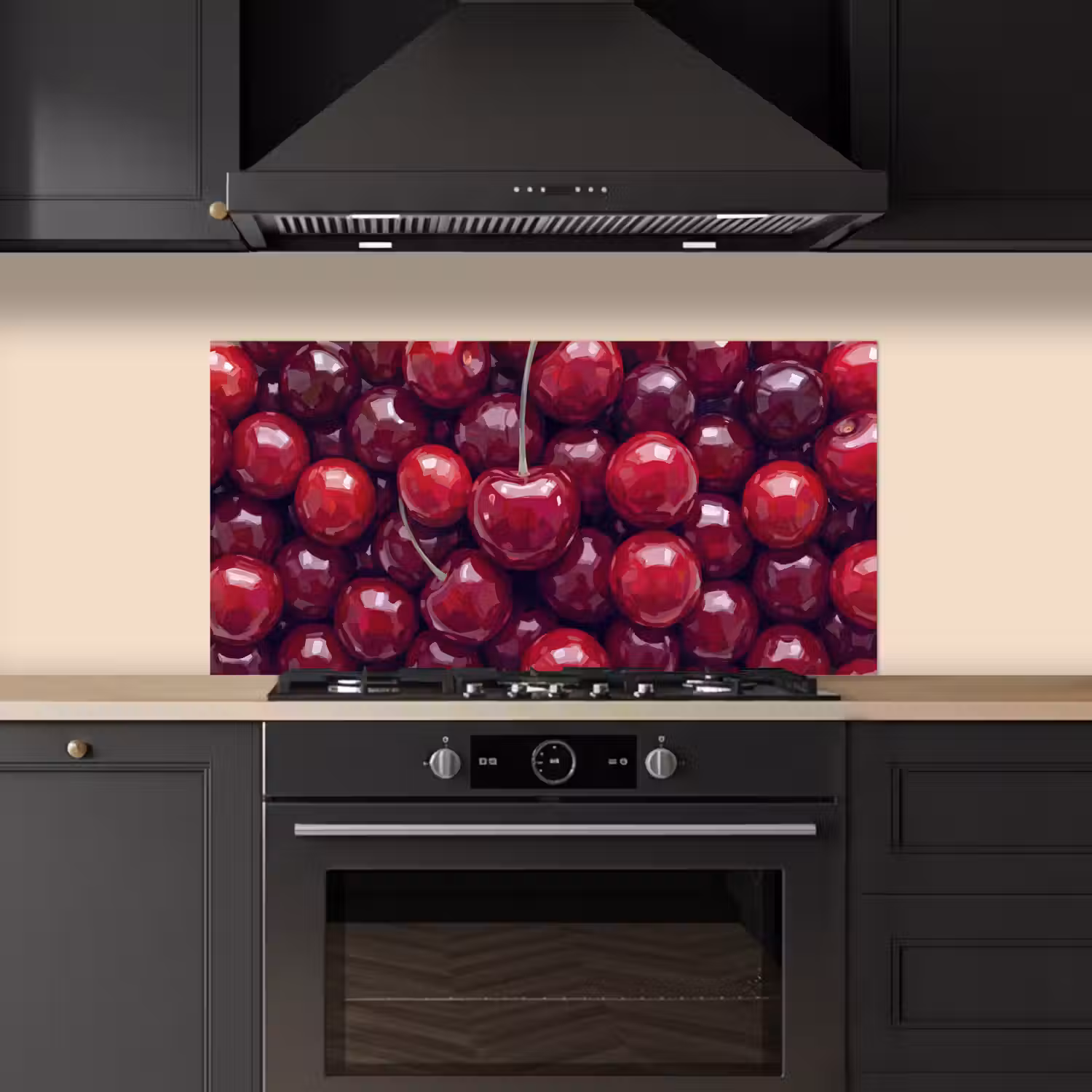 Fruit - Kersen - Eten - Modern - Rood keuken achterwand spatscherm middel -sfeer1