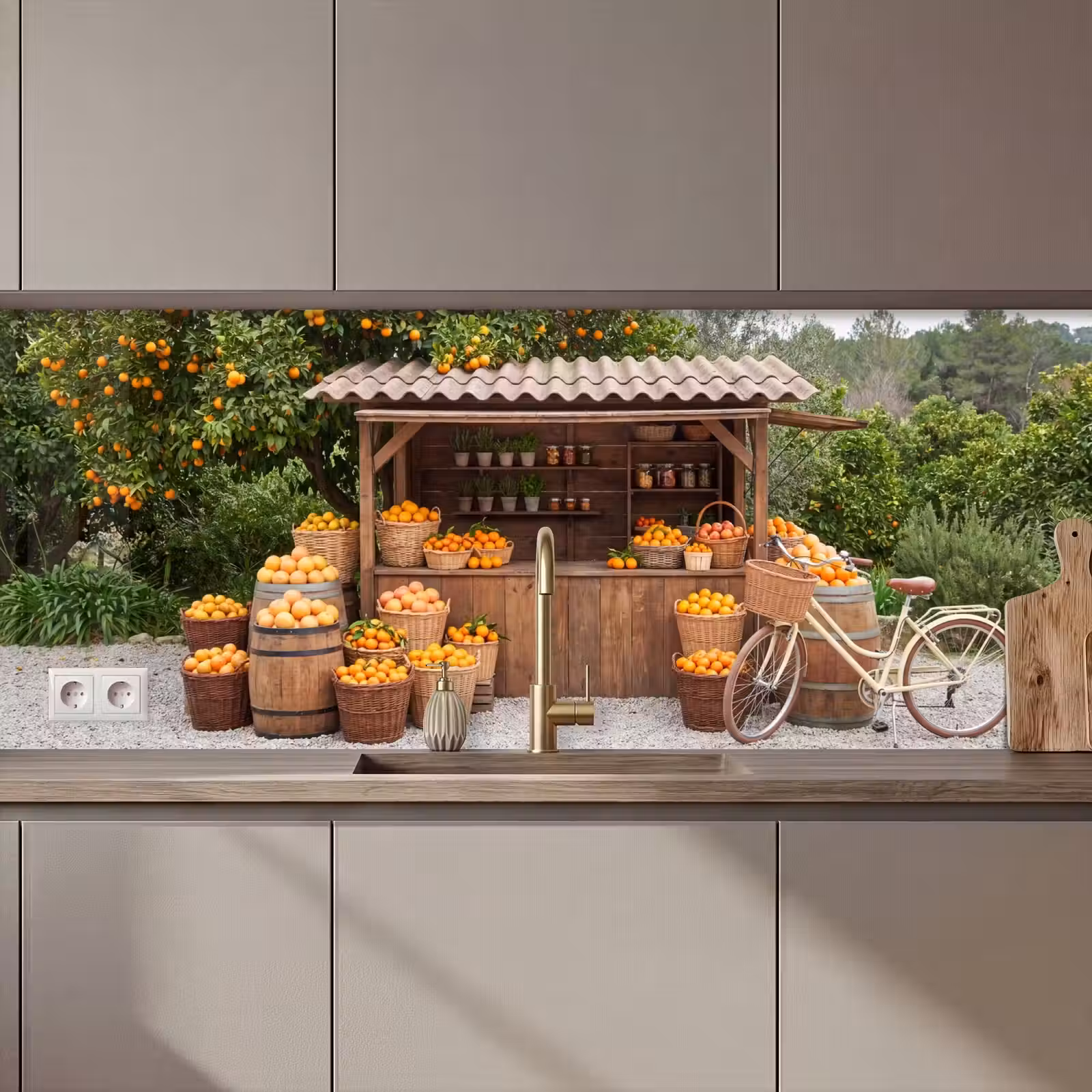 Kitchen Wall Splashback - Fruit - Market - Rural - Fruit - Markt - Landelijk keuken achterwand 2 middel zz_3dshopping
