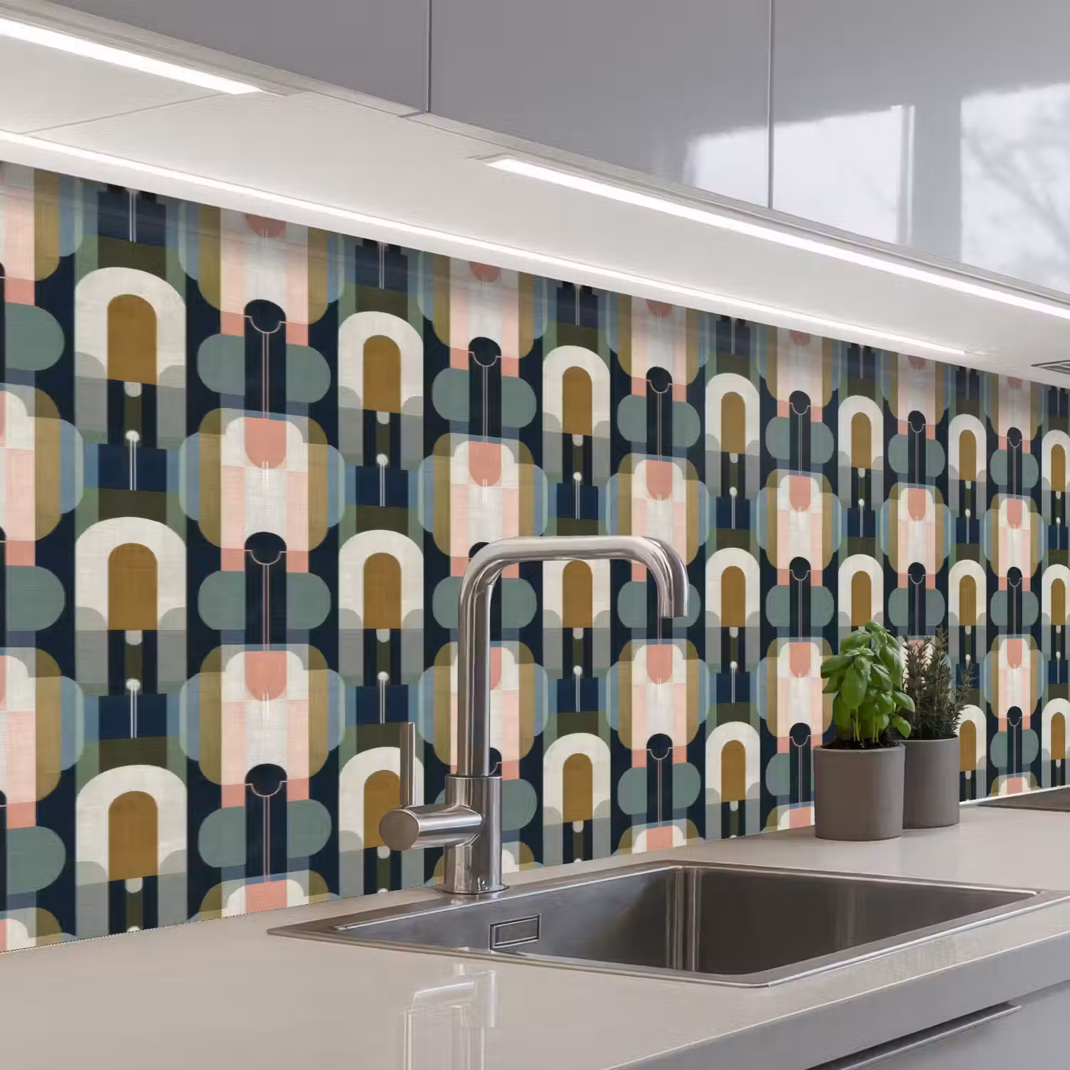 Geografisch - Modern - Kleurrijk keuken achterwand 2 groot 857 -3d_schuin
