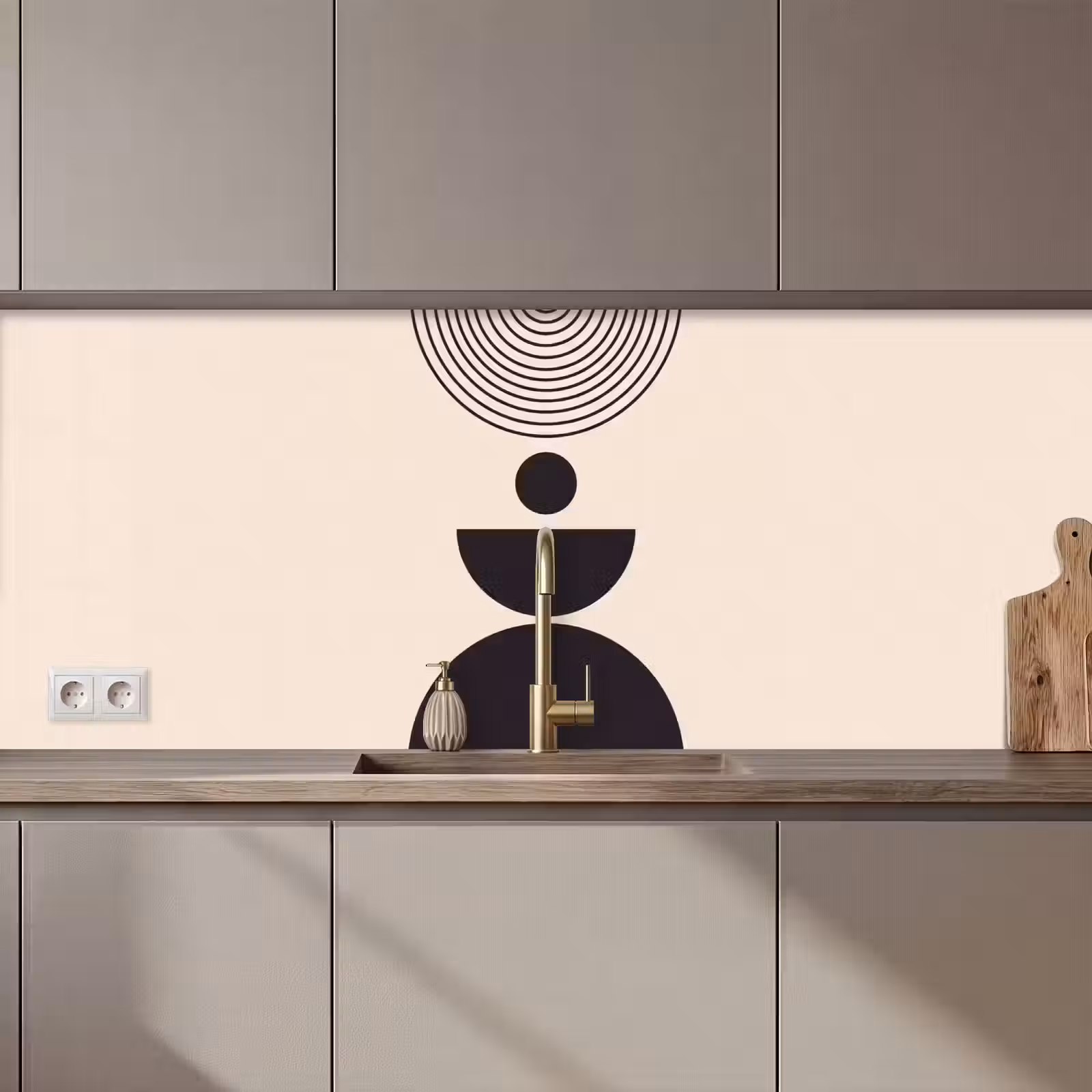 Kitchen Wall Splashback - Geometric Balance - Art - Geometrische balans - Kunst keuken achterwand 2 middel zz_3dshopping