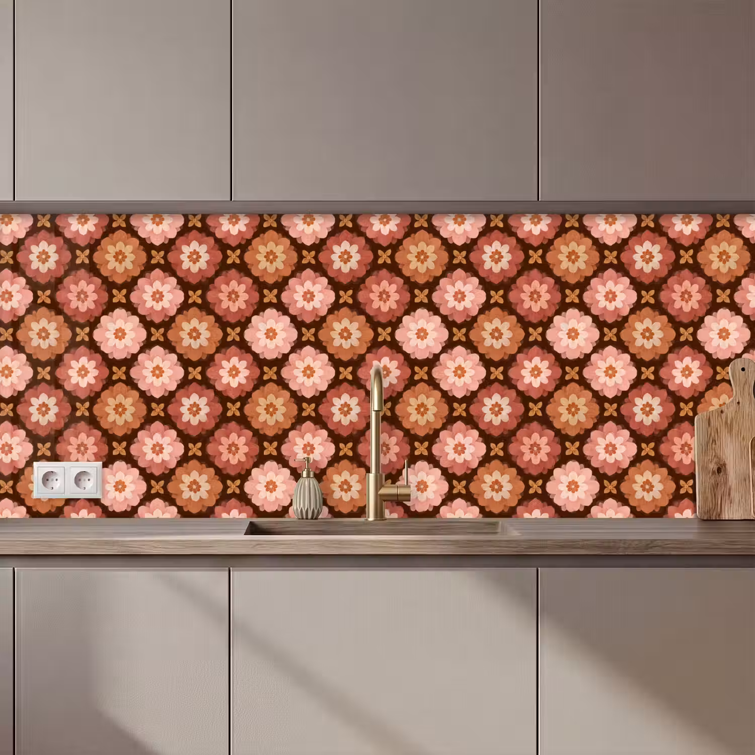 Geometrisch - Bloemen - Kleurrijk keuken achterwand 2 middel 871 zz_3dshopping