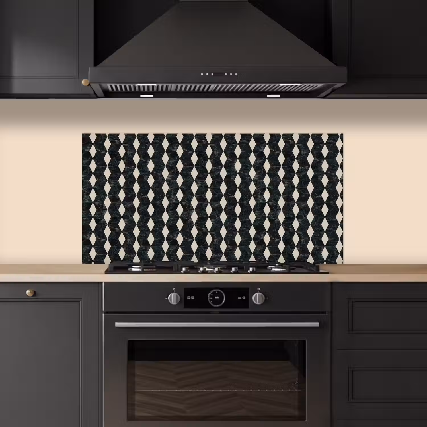 Geometrisch - Patroon - Marmer - Groen keuken achterwand spatscherm middel 899 -sfeer1