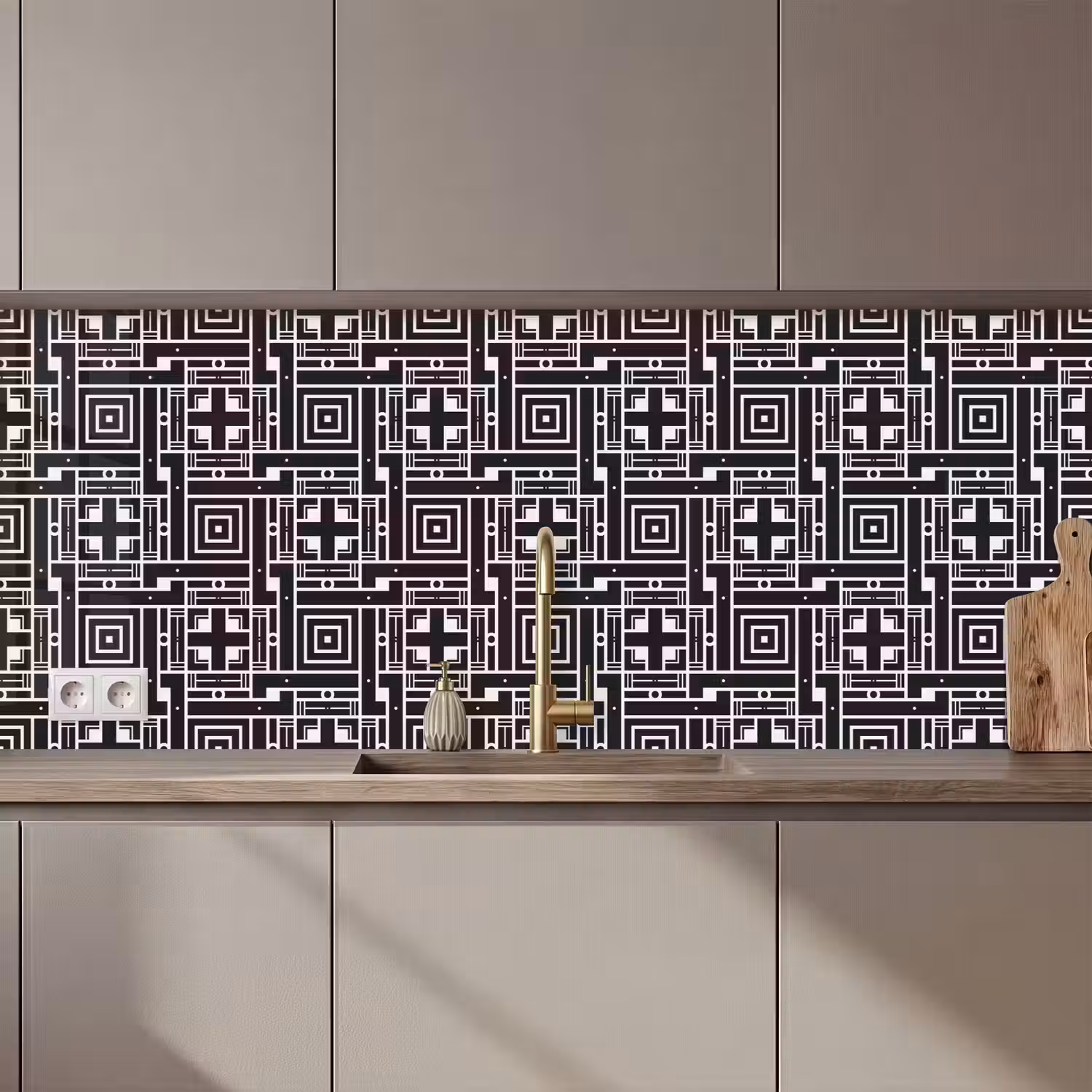 Geometrie - Patroon - Zwart keuken achterwand 2 middel 871 zz_3dshopping